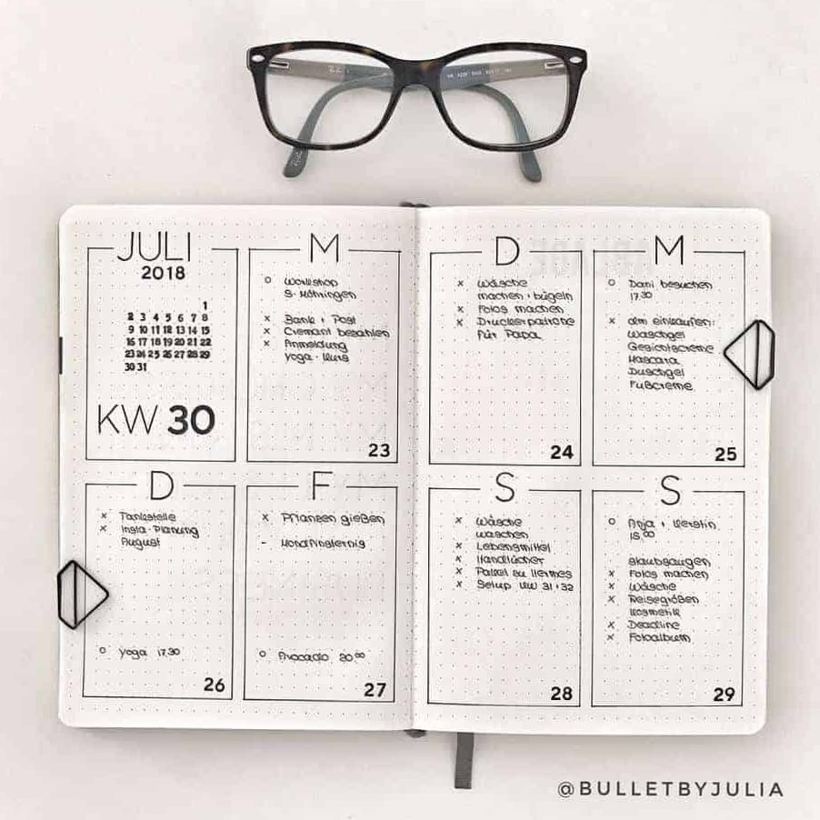 Easy Minimalist Bullet Journal Weekly Spreads for Busy People — 🎀 🌿 romanticize your routine