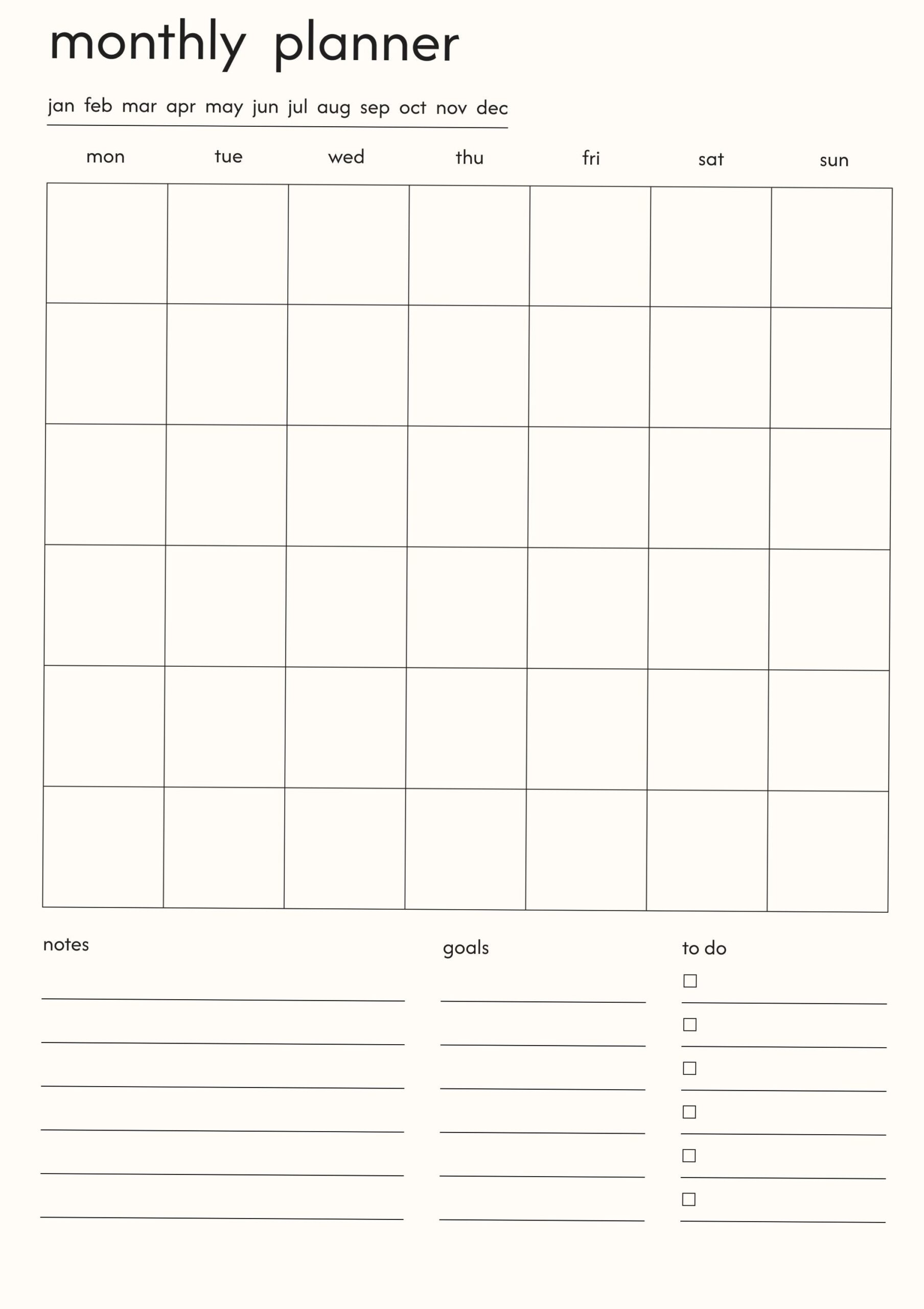 💌 👰 Easy Monthly Planner Printable | Simple & Stylish Design | romanticize your routine