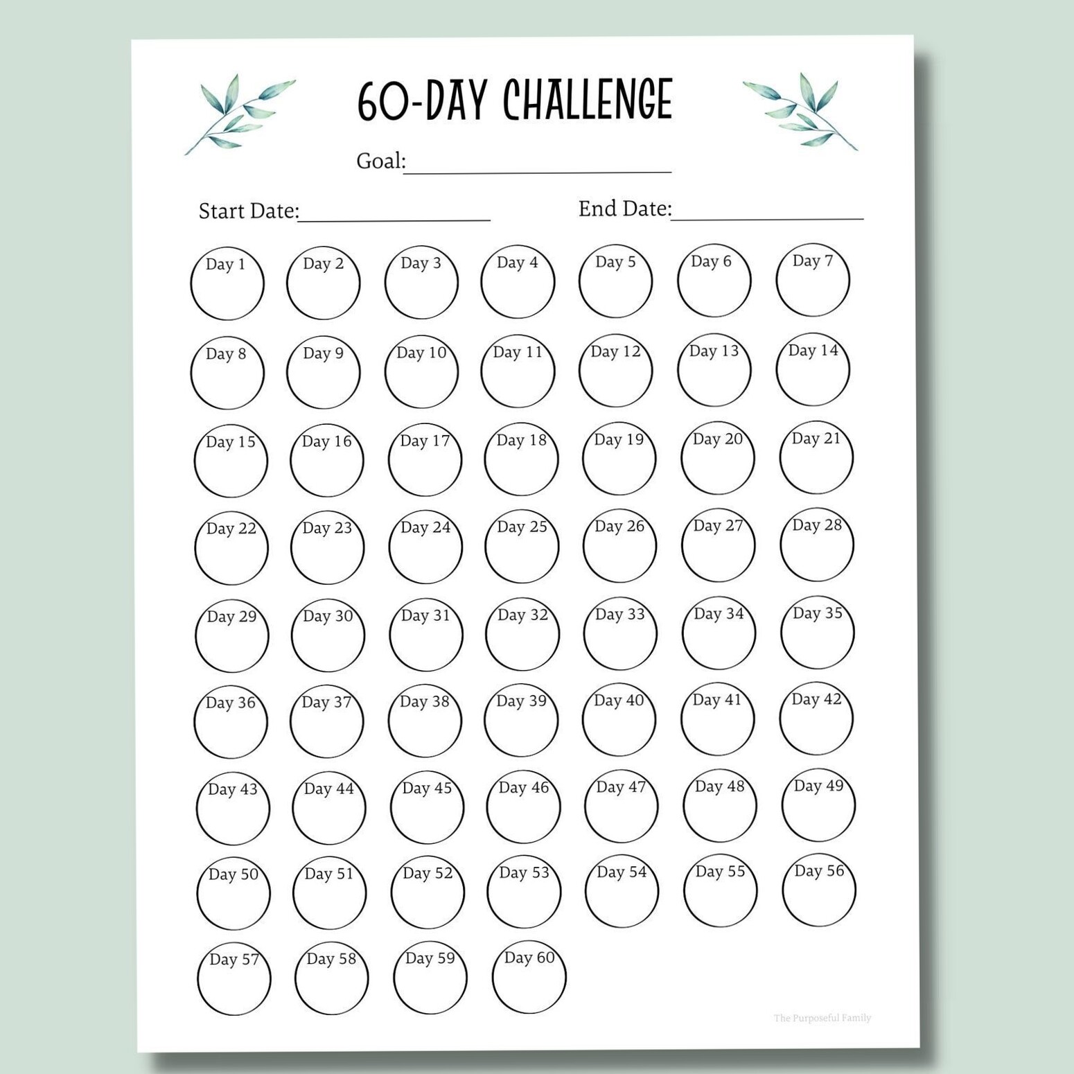 🕯️ 🤍 essential planning guide: 60-Day Habit Tracker Printable PDF | Etsy Design