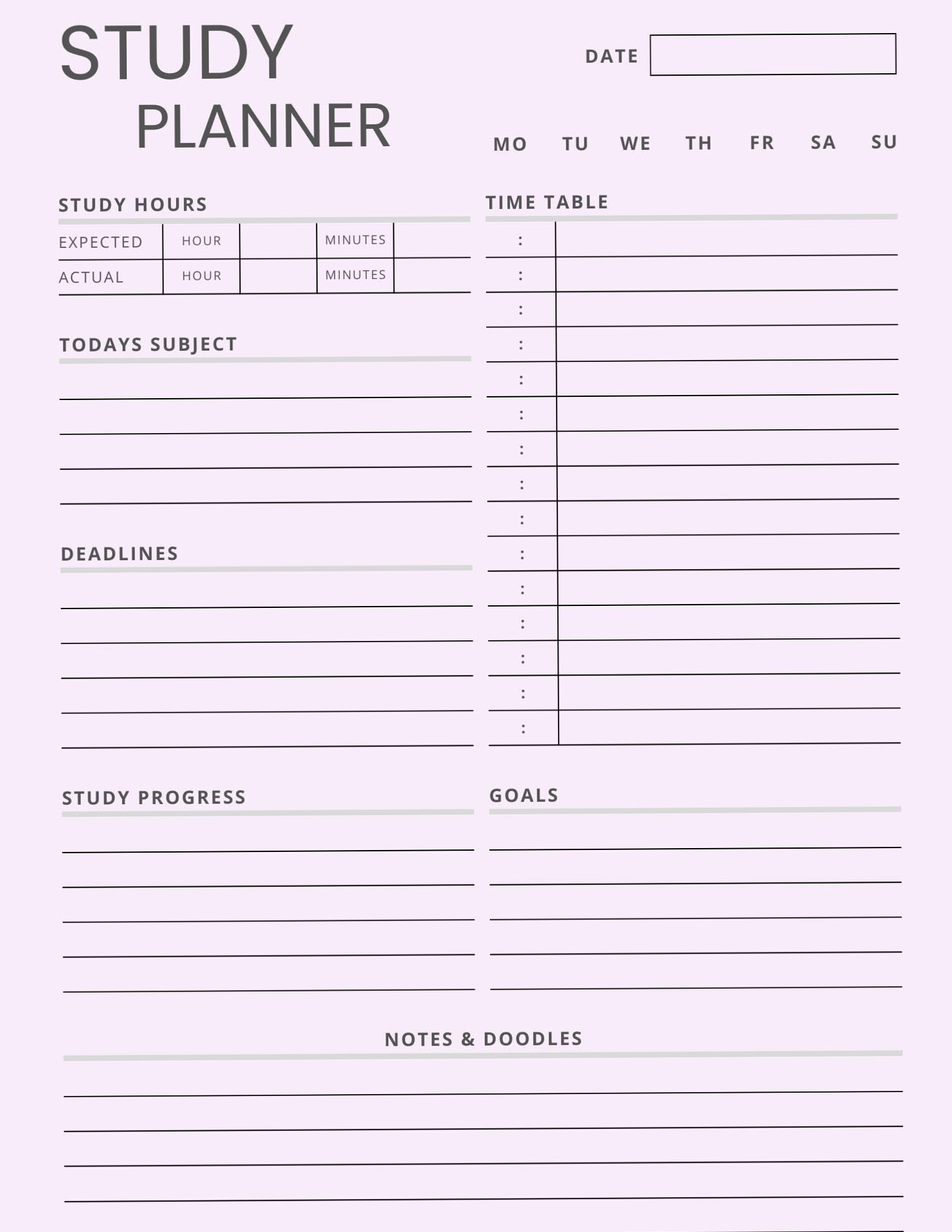 📍 🎨 essential planning guide: Studienplaner Printable | Hausaufgaben-Tracker & Deadline-Organizer für Studenten