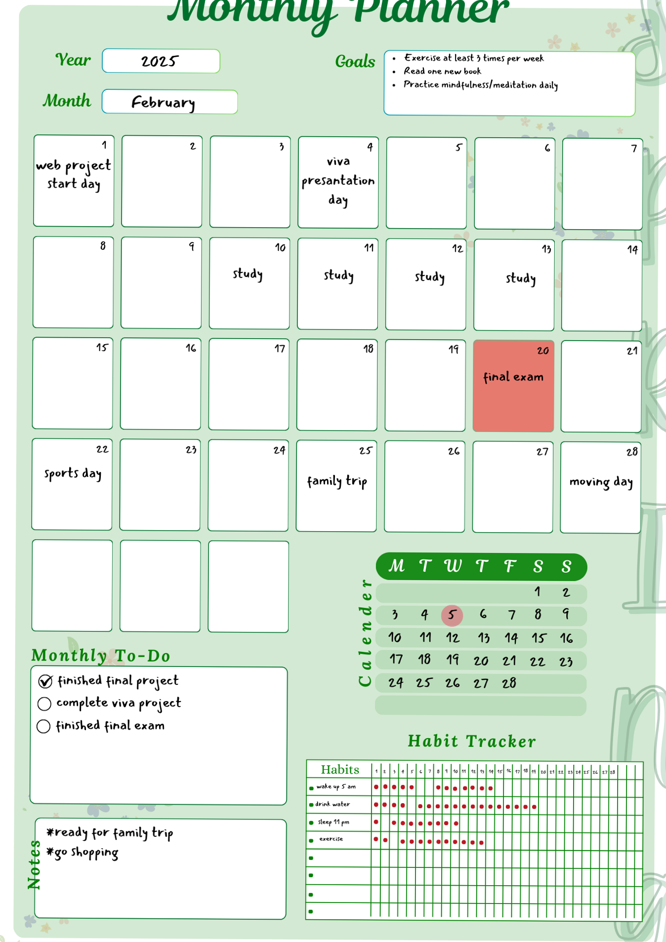 💍 👰 February Goals Made Easy with Editable Planner | dream life manifestation