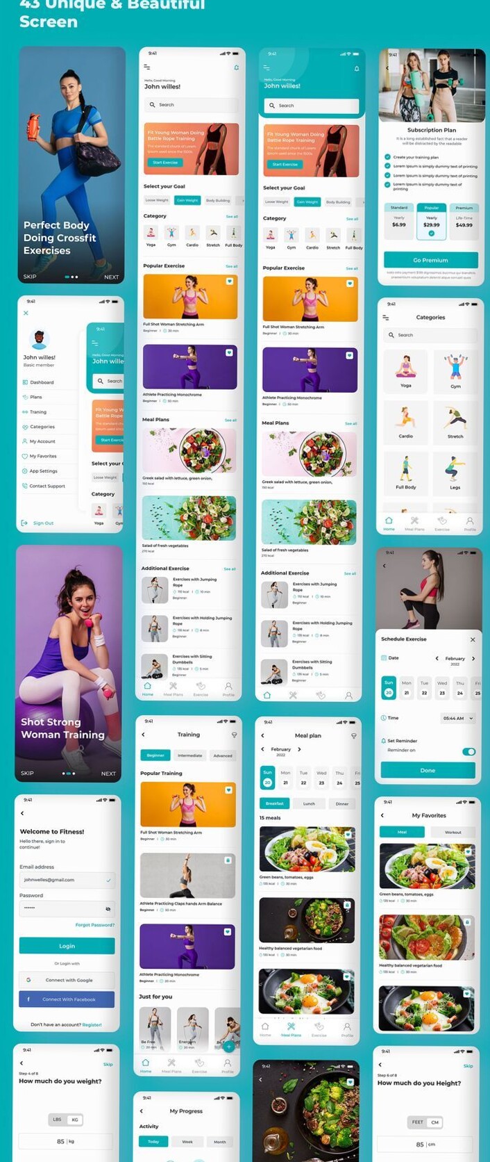 FitMeal — Fitness UI Kit for Workouts & Meal Planners — 🤍 🤍 dream life manifestation