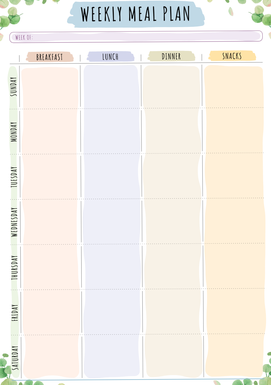 Floral Meal Planner | Digital Design & Creative Assets — 📊 📝 dream life manifestation