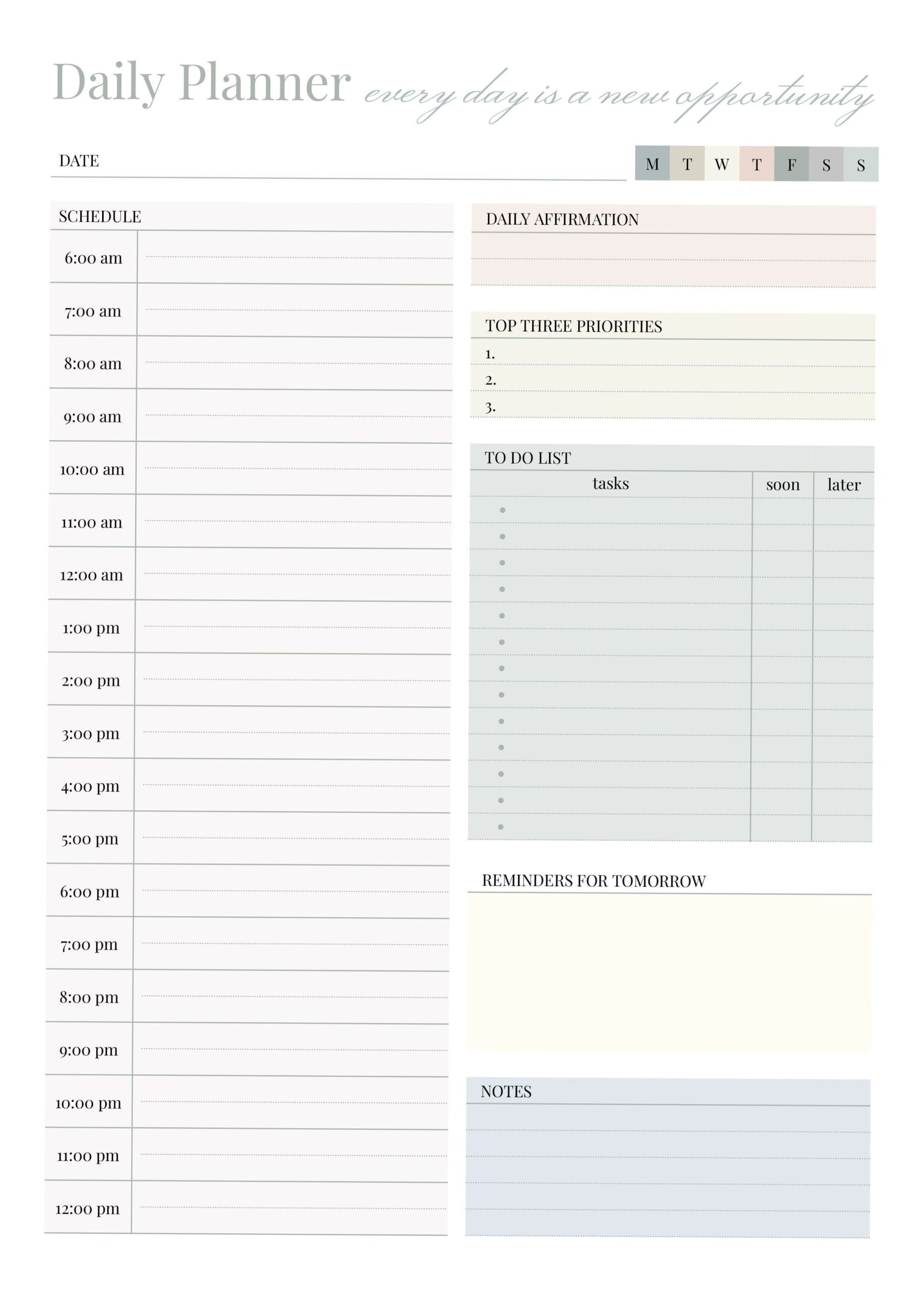 ☁️ 🌿 Free Daily Planner for Ultimate Productivity | secret to staying productive