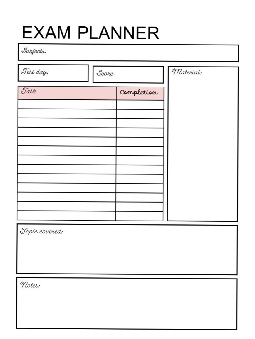 🥂 💌 Free Exam Planner ✨ #PlannerGratuito #DigitalStudentPlanner | romanticize your routine