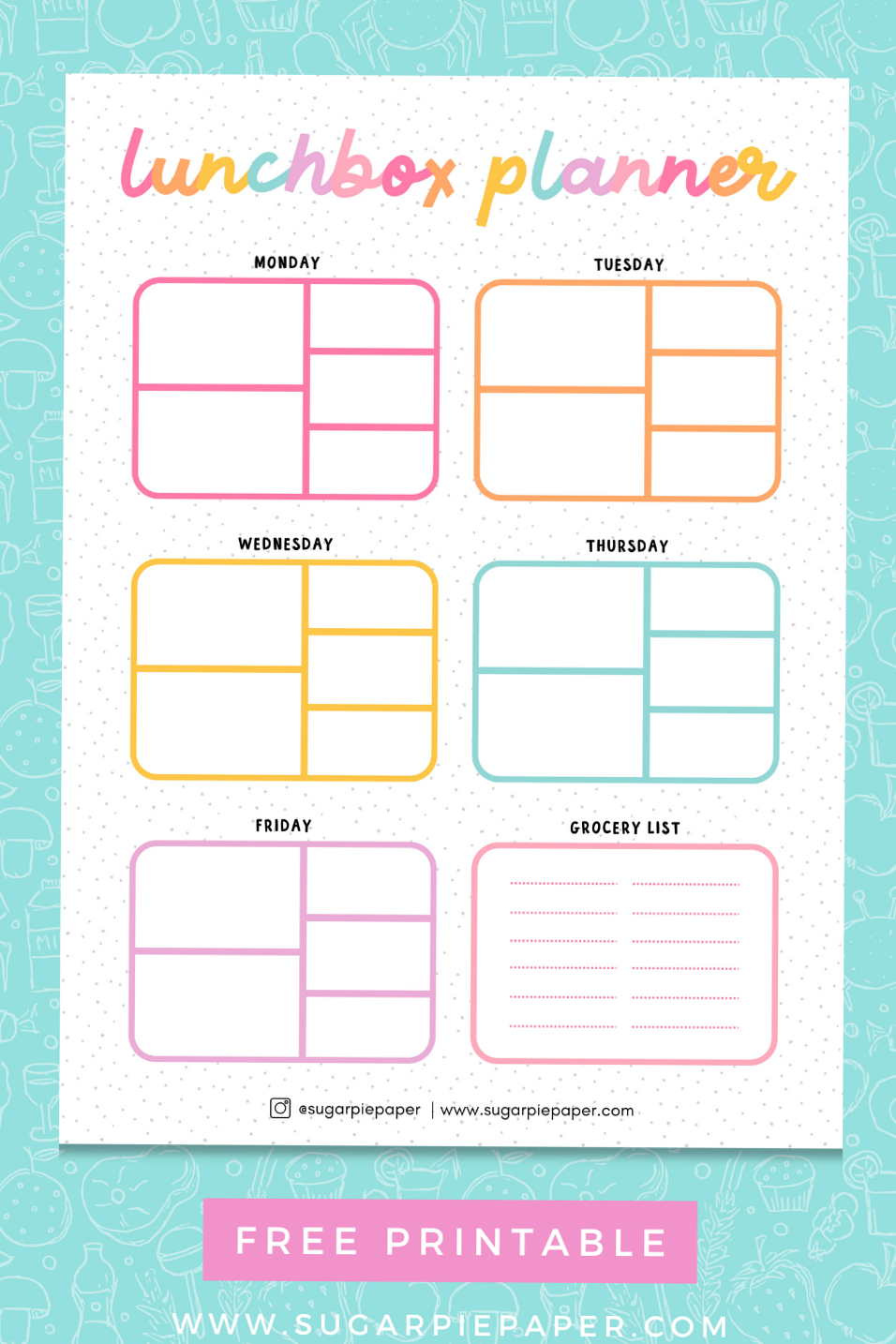 Free Kids Lunchbox Planner Printable — 🪄 🖌️ secret to staying productive