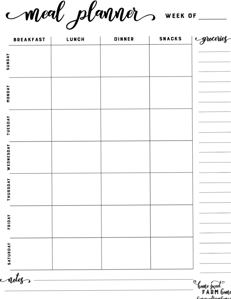 💌 🌸 Free Meal Planner Printable for Digital Design & Creative Planners | secret to staying productive