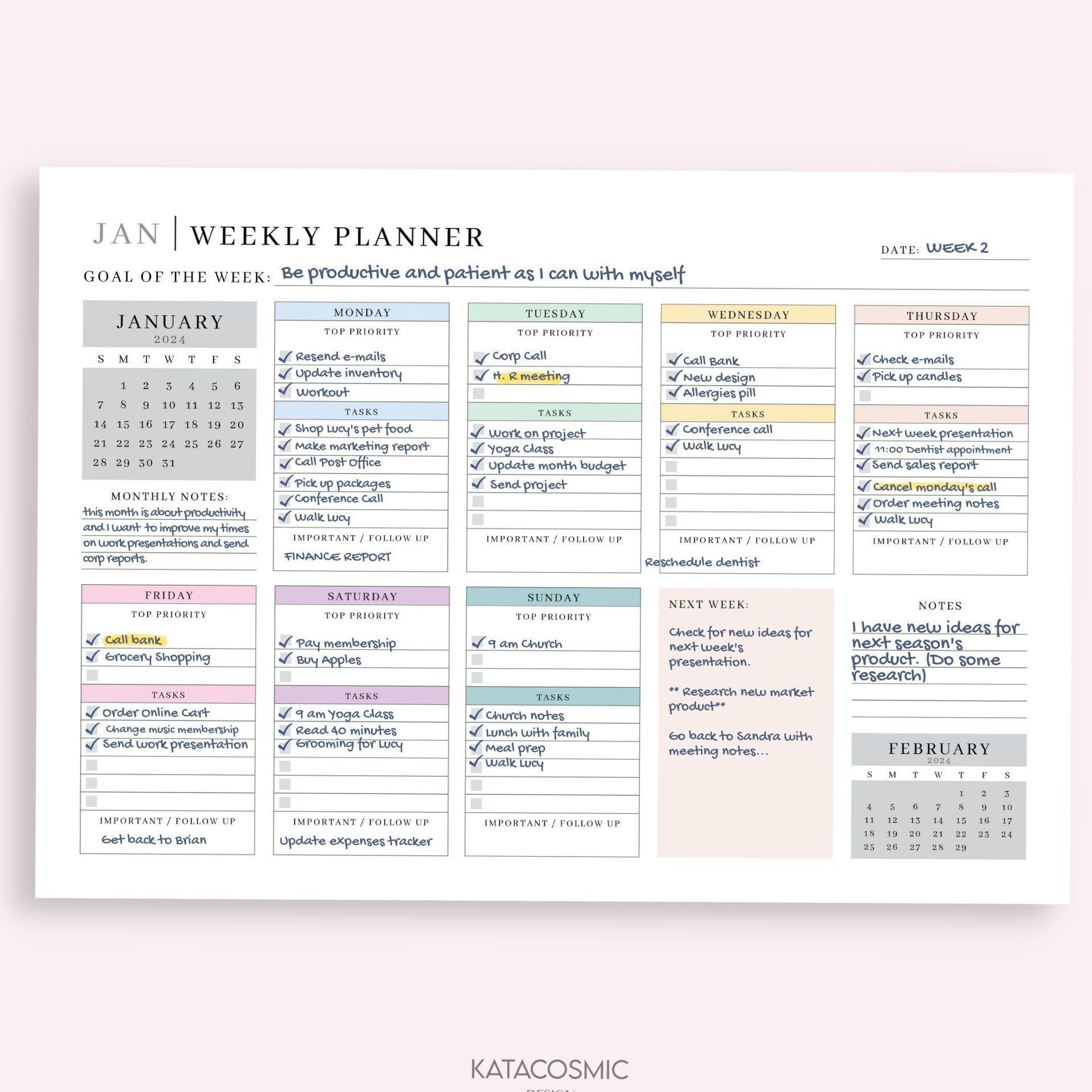 Free Minimalist 2025 Weekly Planner Printables — 🕯️ ☁️ dream life manifestation