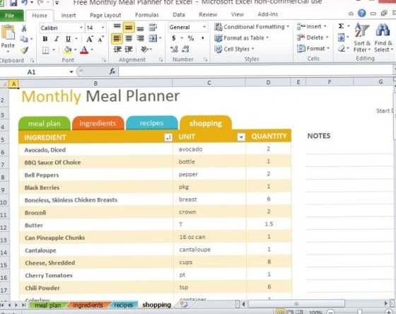 🖇️ 🖇️ Free Monthly Meal Planner For Excel | secret to staying productive