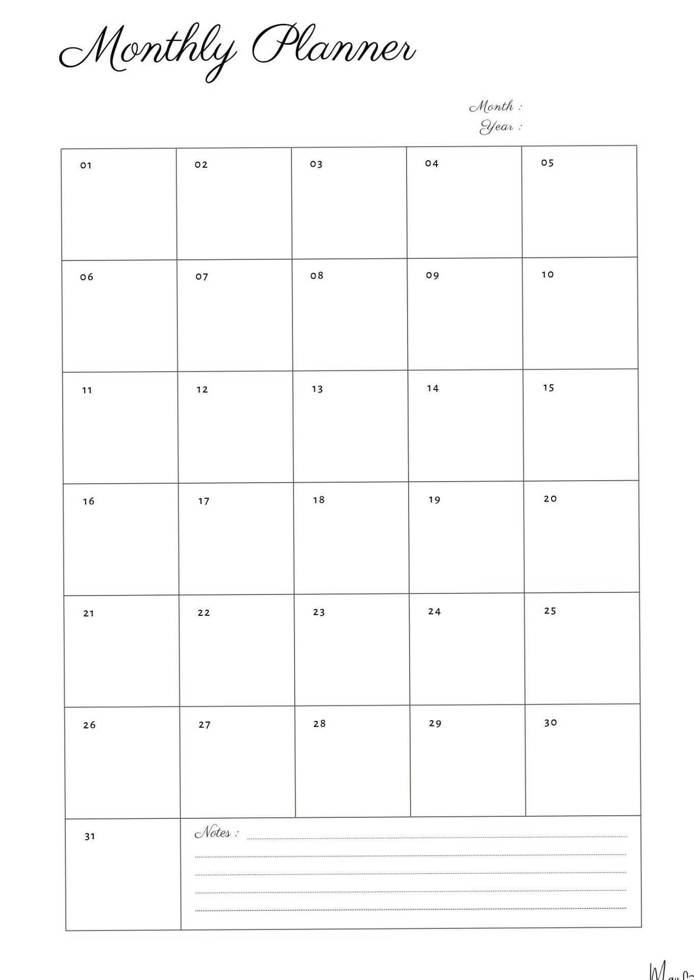 Free Monthly Planner for Digital Design & Creative Projects — 🥂 🌸 romanticize your routine