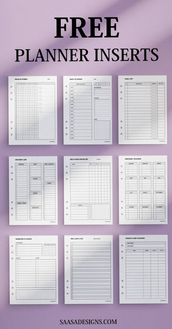 🖌️ 🌈 Free Planner Inserts PDFs | Digital Design Collection | stay inspired all year long