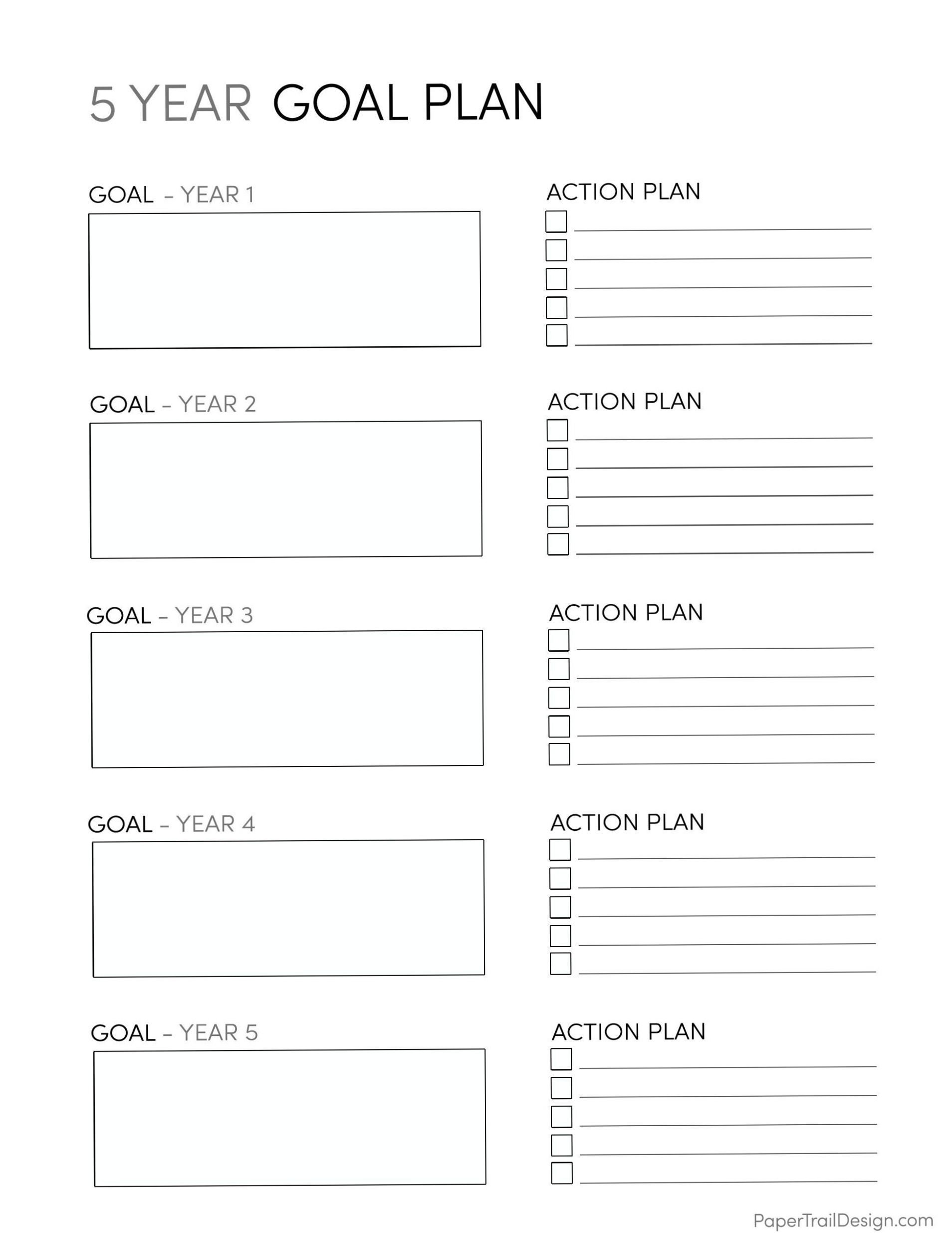 Free Printable 5 Year Plan Template | Paper Trail Design — 👰 👰 secret to staying productive