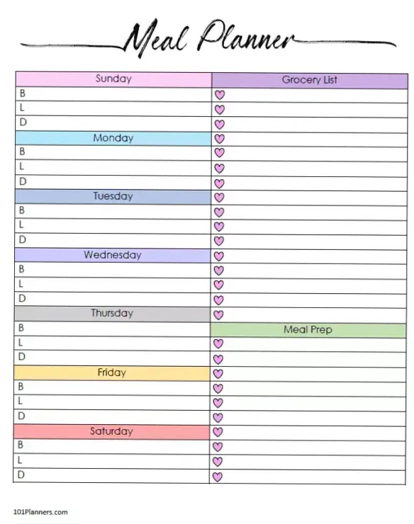💍 🌸 Free Printable Meal Planner for Weekly & Monthly Organization | romanticize your routine