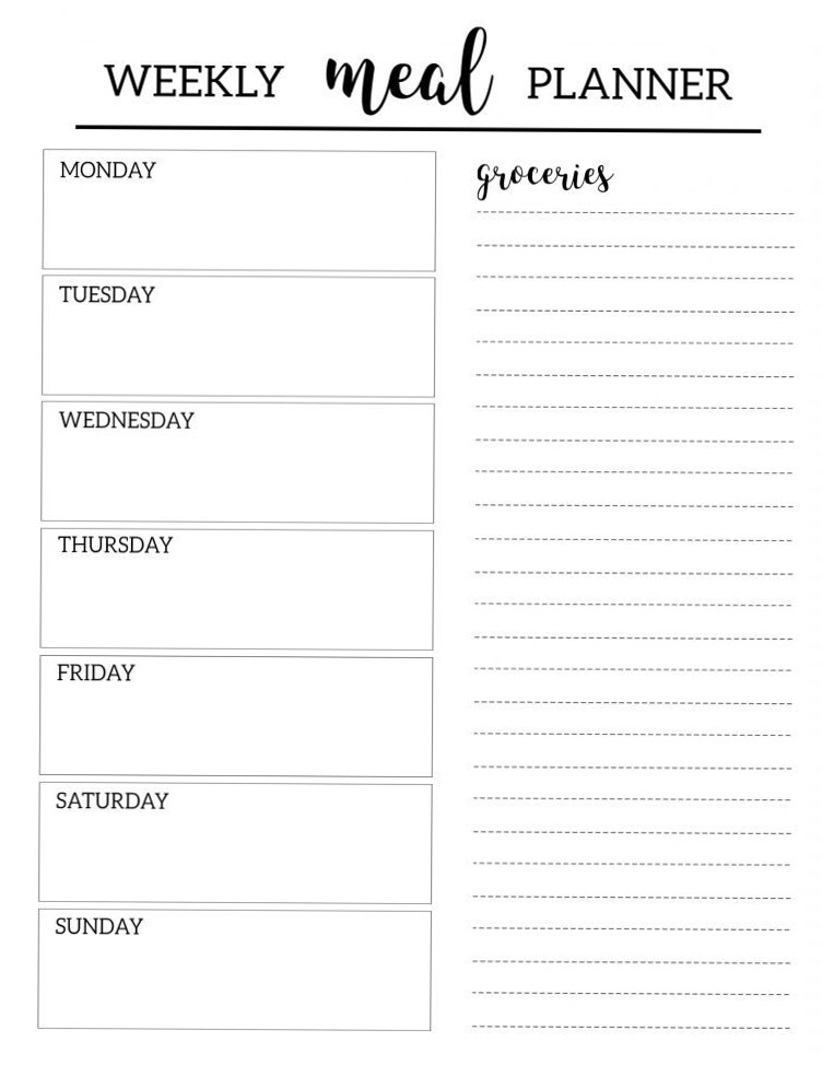 Free Printable Meal Planner Template — Paper Trail Design — 📁 📅 romanticize your routine