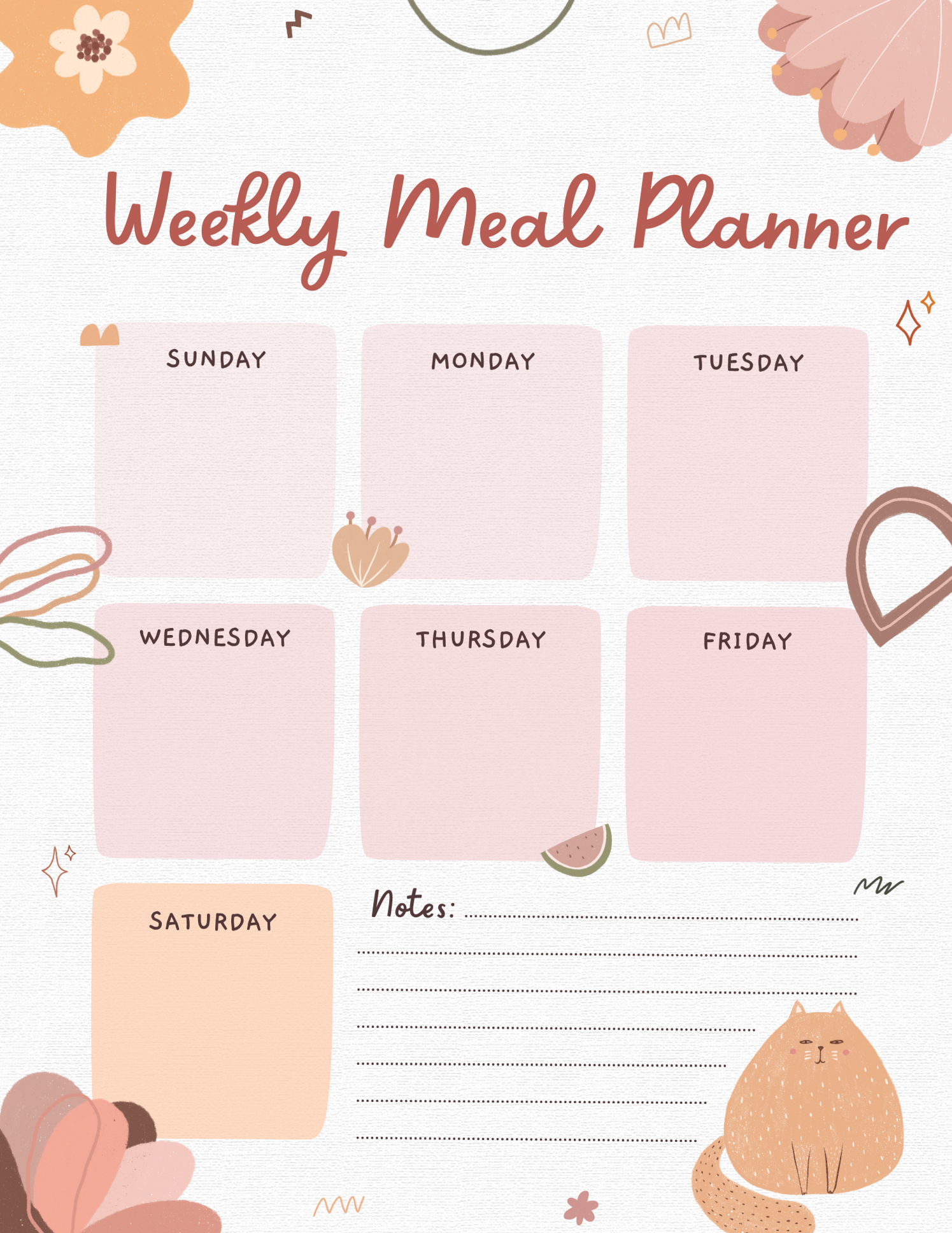 Free Printable Weekly Meal Planners | Digital Design | Creative Meal Planning Tools — 🌸 💌 dream life manifestation
