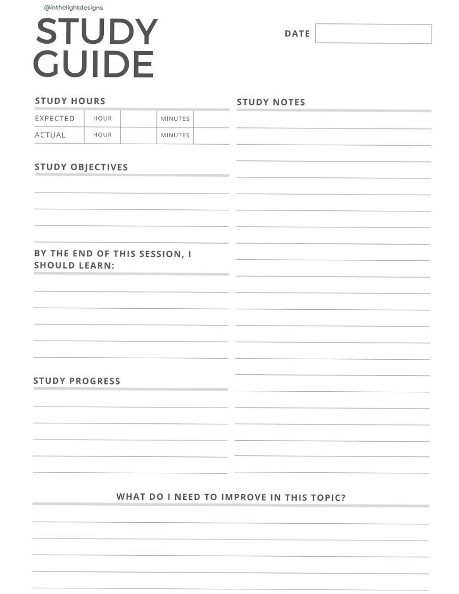 🎨 🌈 Free Study Guide Download for Design Planners | no-stress tracker