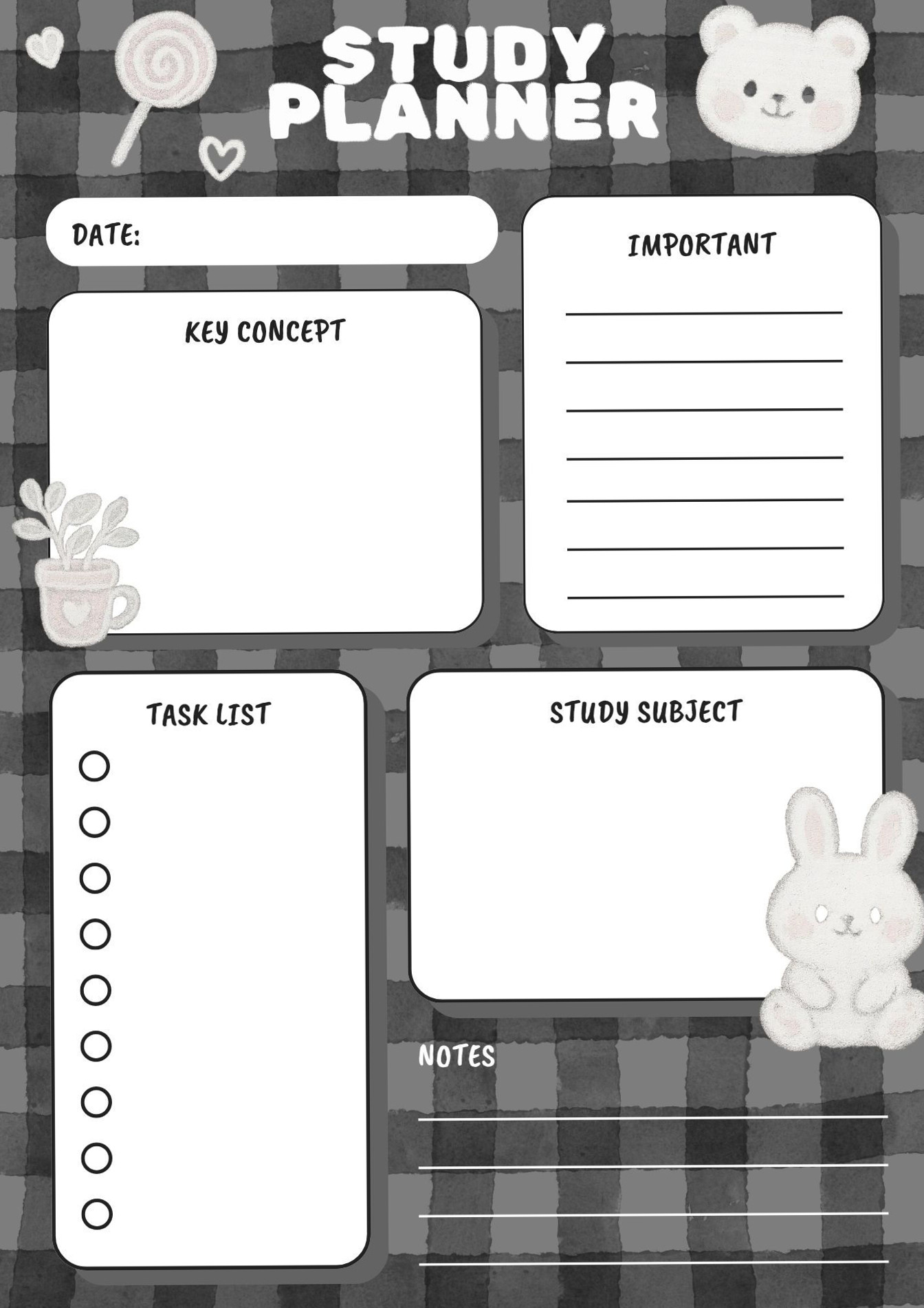 Gray Aesthetic Study Planner | Cute Pastel Student Organizer — 📍 💎 dream life manifestation