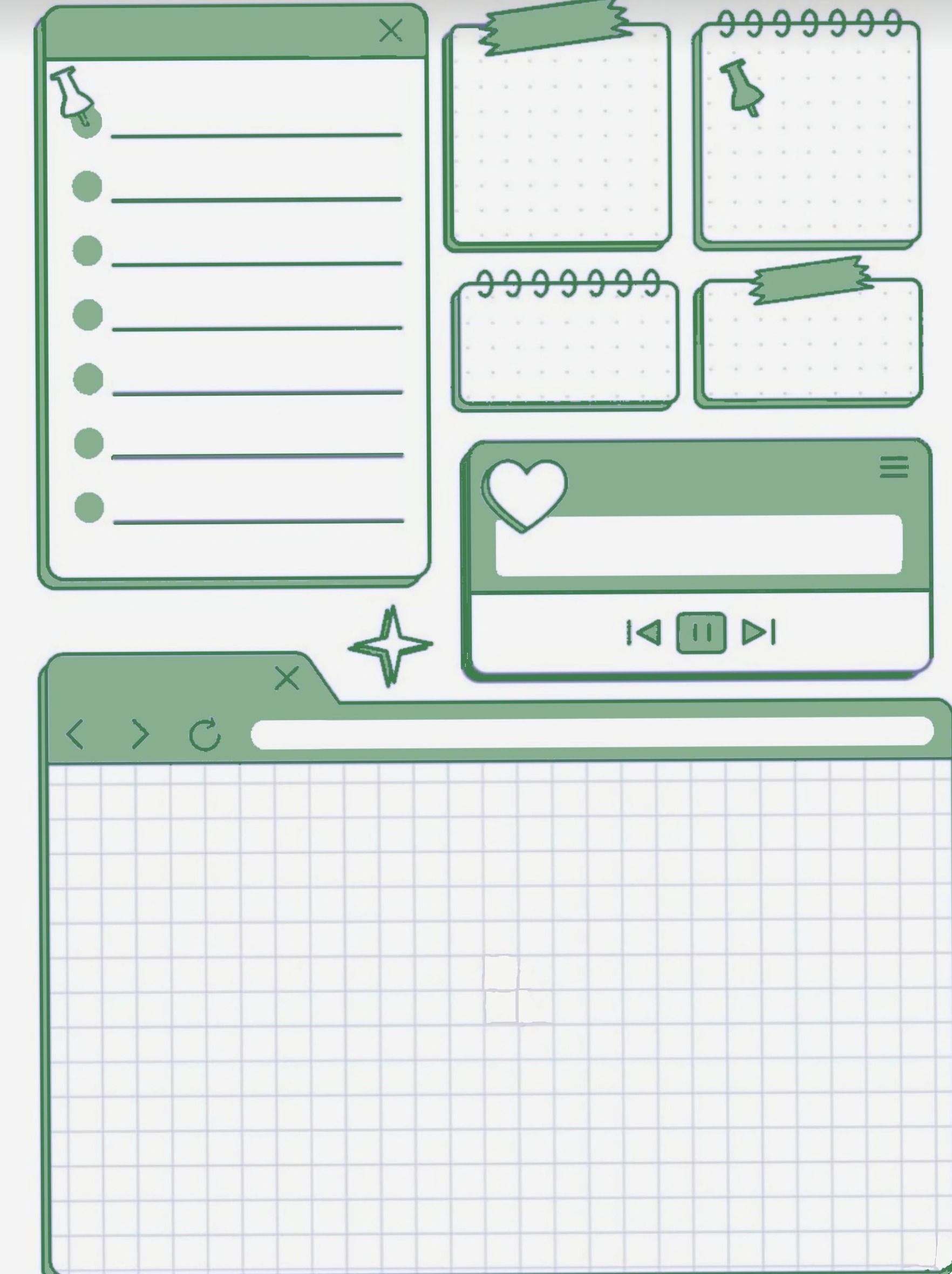 ✨ 🕯️ Green Planner Daily Planner Template | dream life manifestation