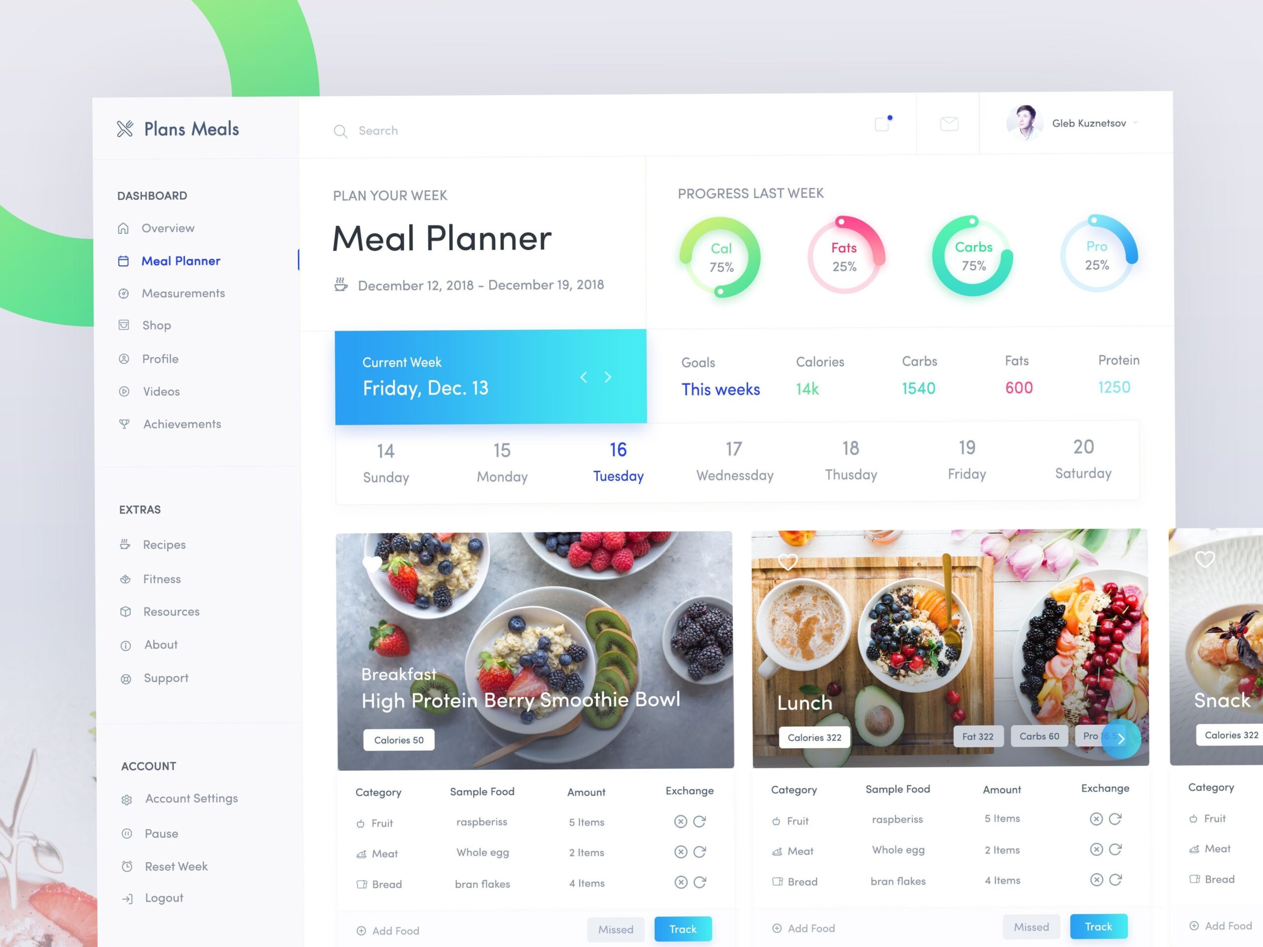 Health Meal Planner App Design Exploration — 💌 🍰 dream life manifestation
