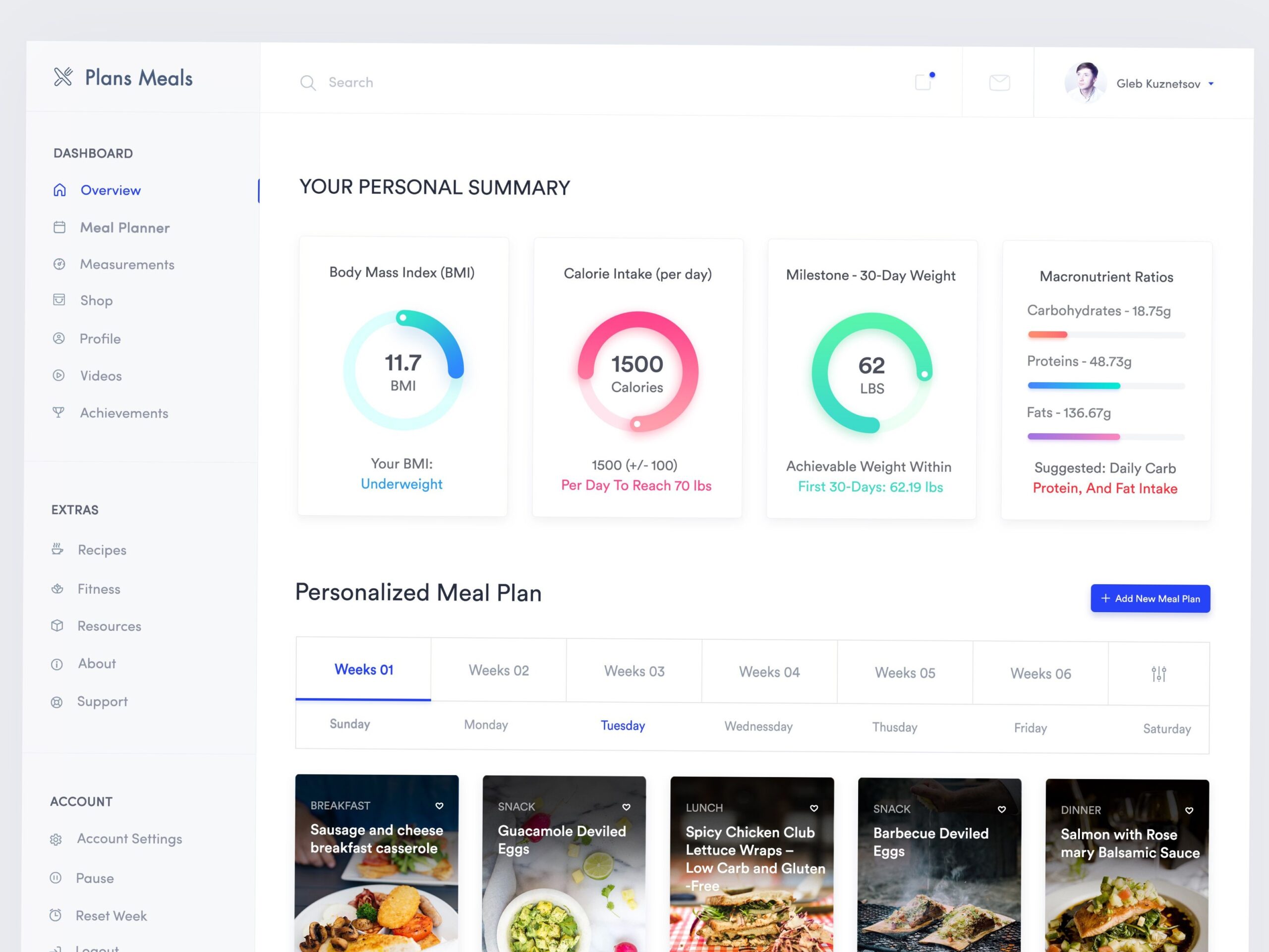 📌 📊 Healthy Meal Plan Web App Design Exploration | dream life manifestation