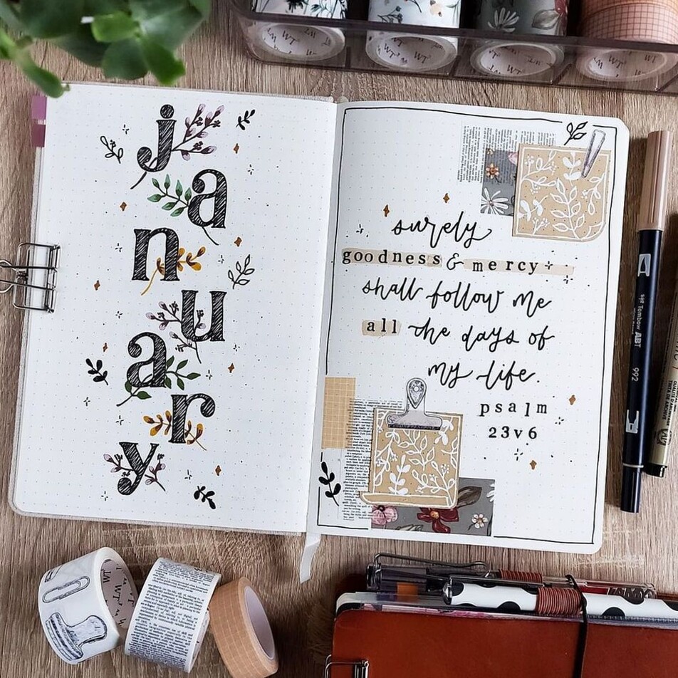 📝 📅 January Monthly Cover Page Ideas for Bullet Journal | dream life manifestation