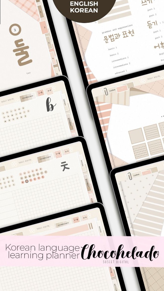 📊 📌 Korean Language Planner for Chocohelado Design Lovers | stay inspired all year long
