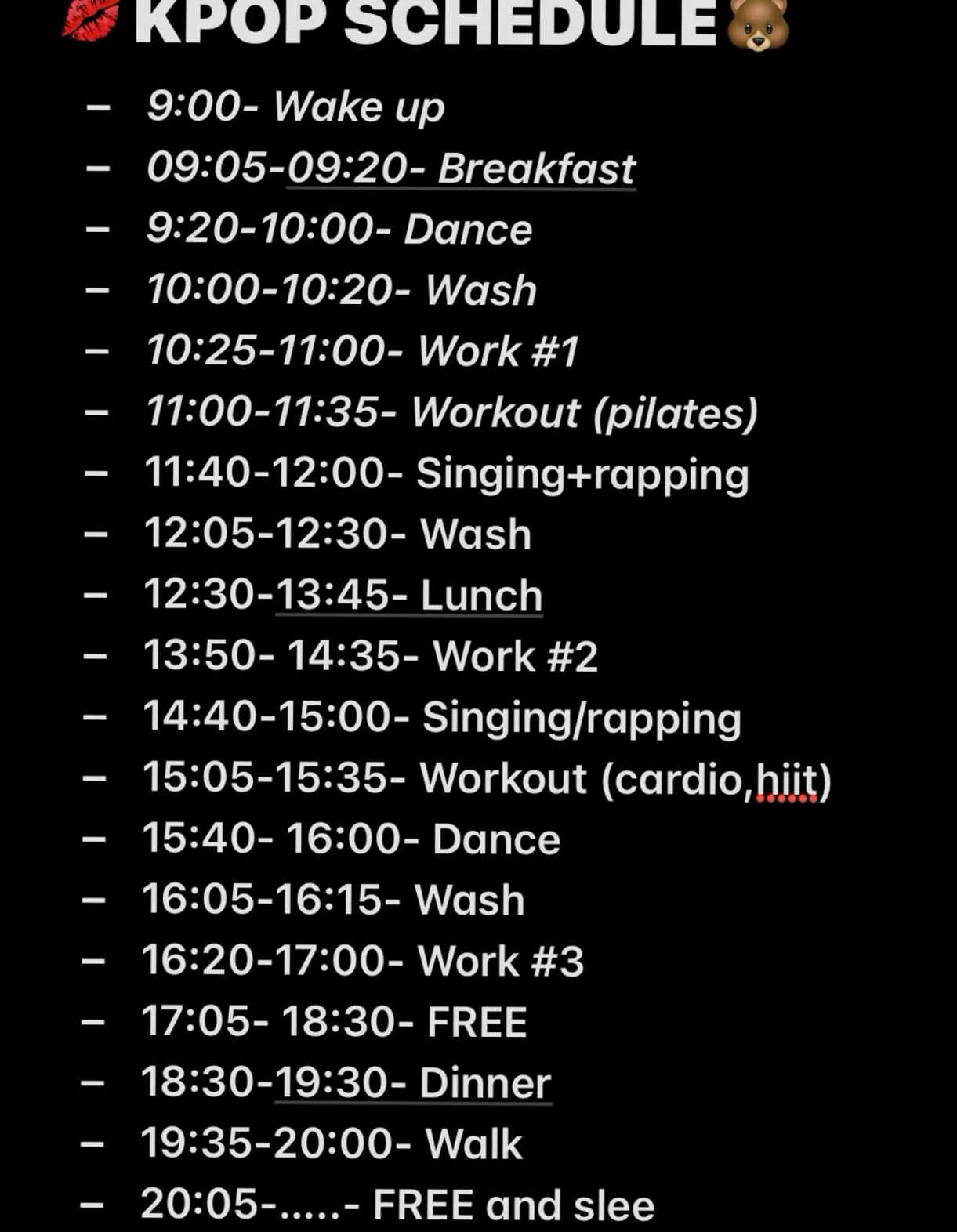 Kpop Schedule for a Great Day 🤗❤️‍🔥🐻💕 — 📌 📅 dream life manifestation