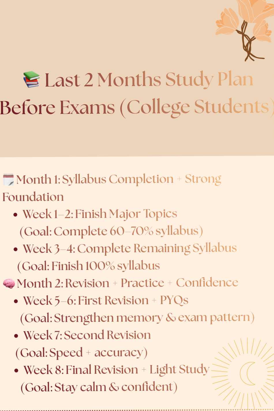🎨 🎨 Last 2 Months Study Plan Before Exams | College Students | dream life manifestation