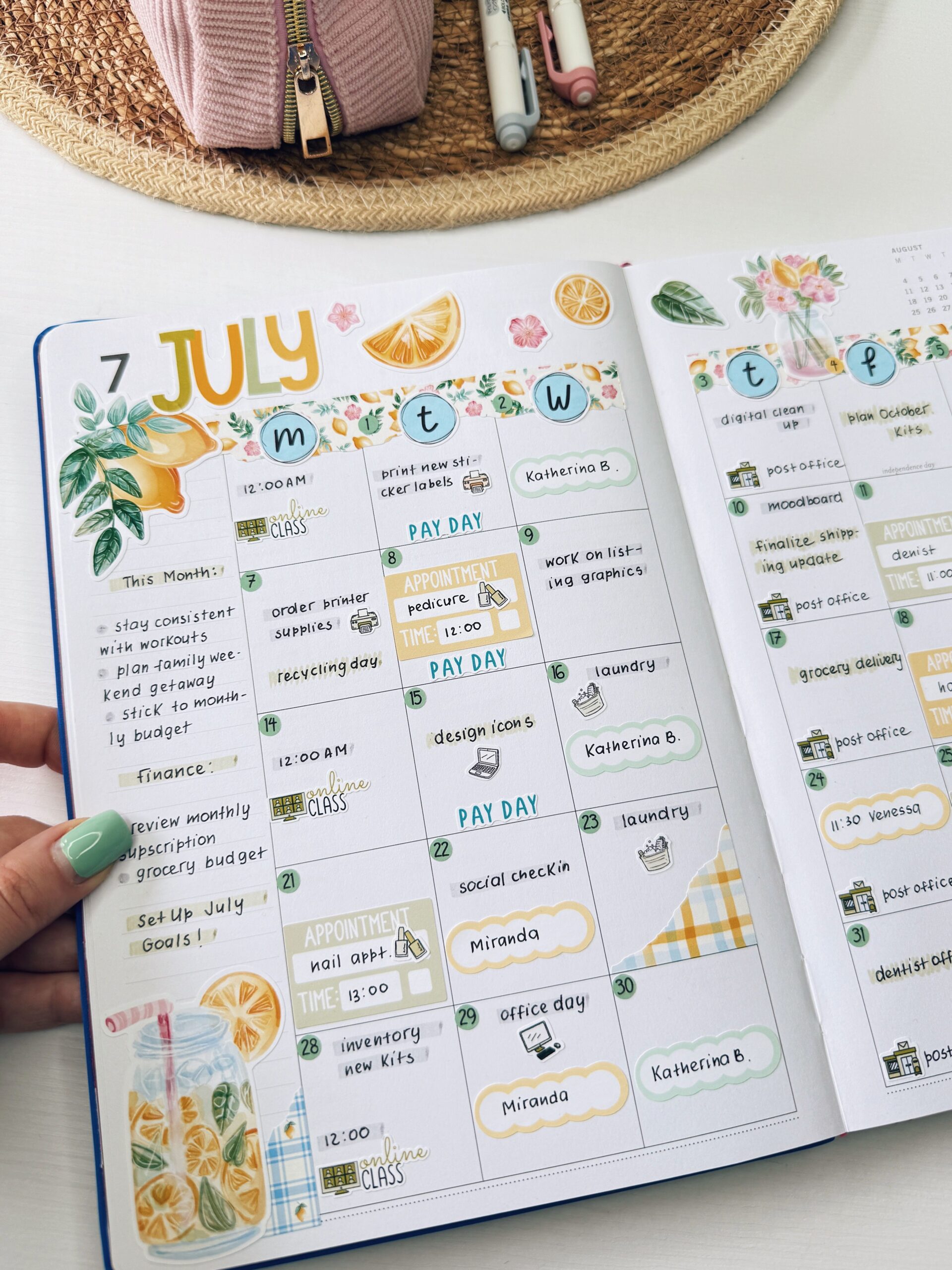 Laurel Denise Planner Spread with Functional Stickers — 📅 🖇️ stay inspired all year long