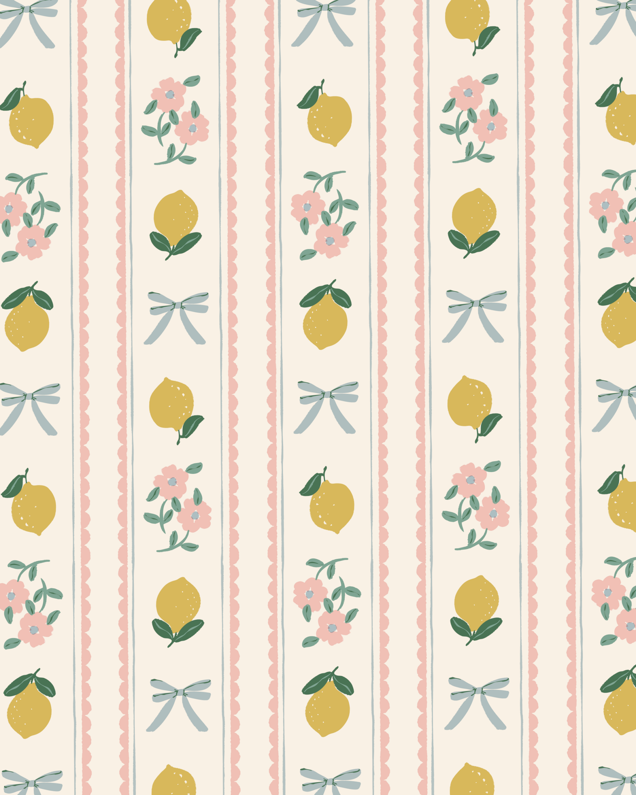 🥂 🥂 Lemon Bow Pattern by Samantha Johnson | Digital Planner Design | romanticize your routine