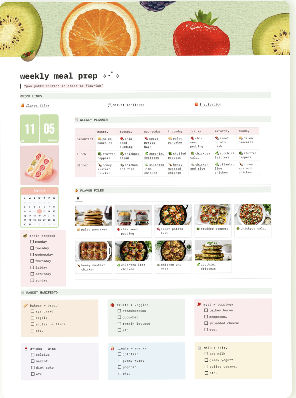 🖌️ 💎 Meal Prep Mastery: Your Notion Planner | game-changing digital system