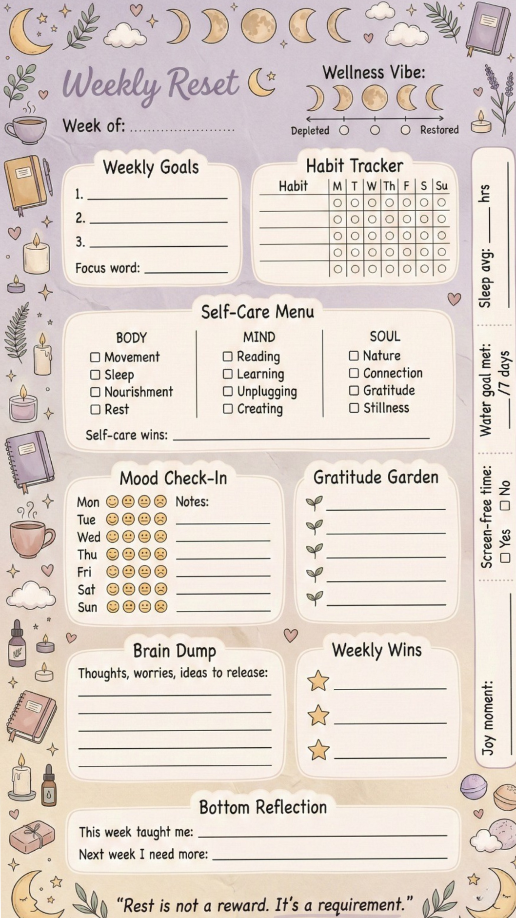 Mindful Planner + Gratitude Journal Template — 💍 🍰 seamless organization hack