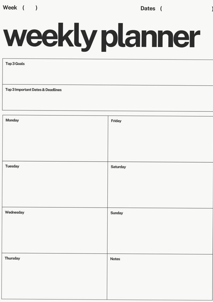 💌 🥂 Minimal Weekly Planner for Digital Design & Productivity | secret to staying productive