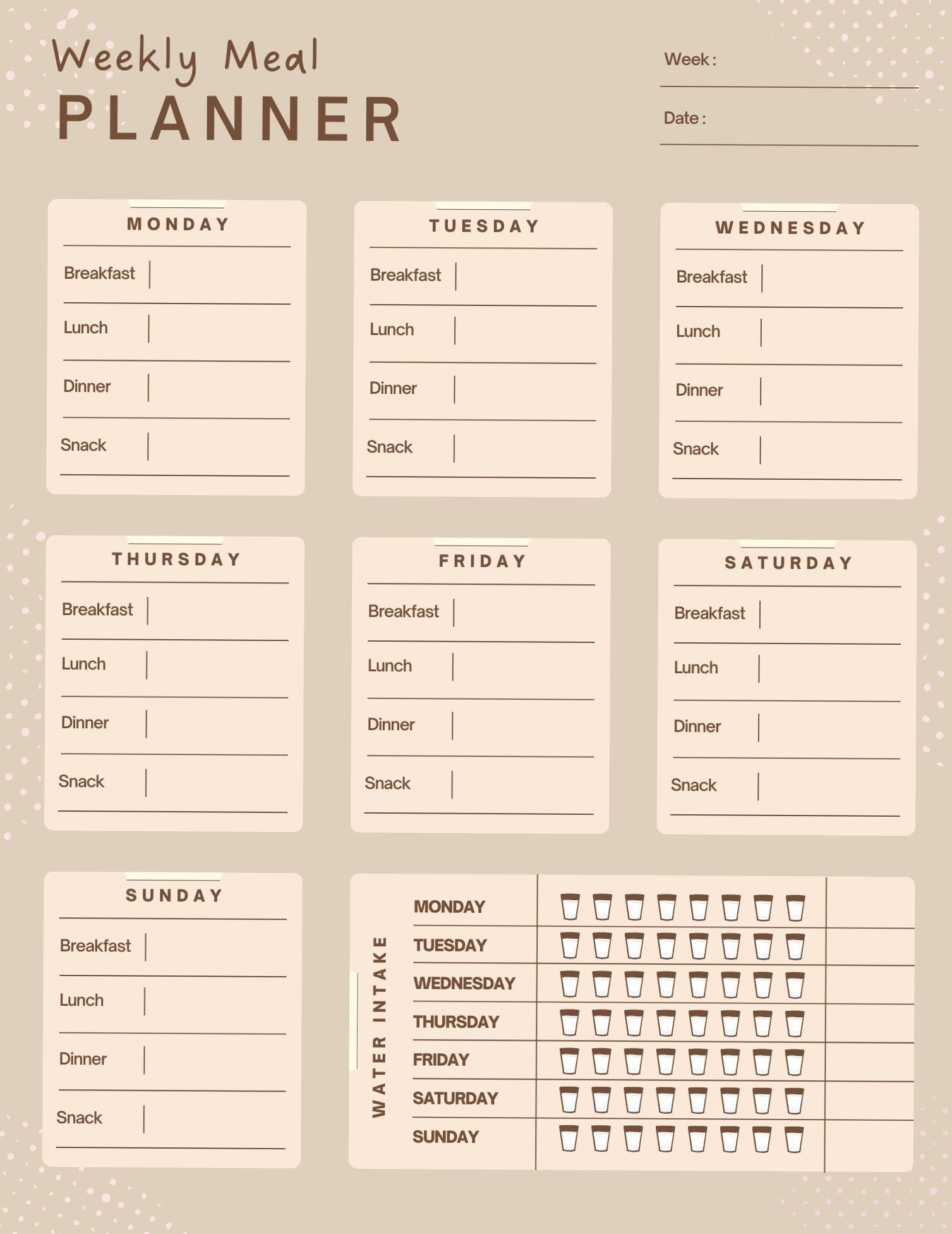 Minimalist Beige Meal Planner | Digital Design — 👰 🌸 stay inspired all year long