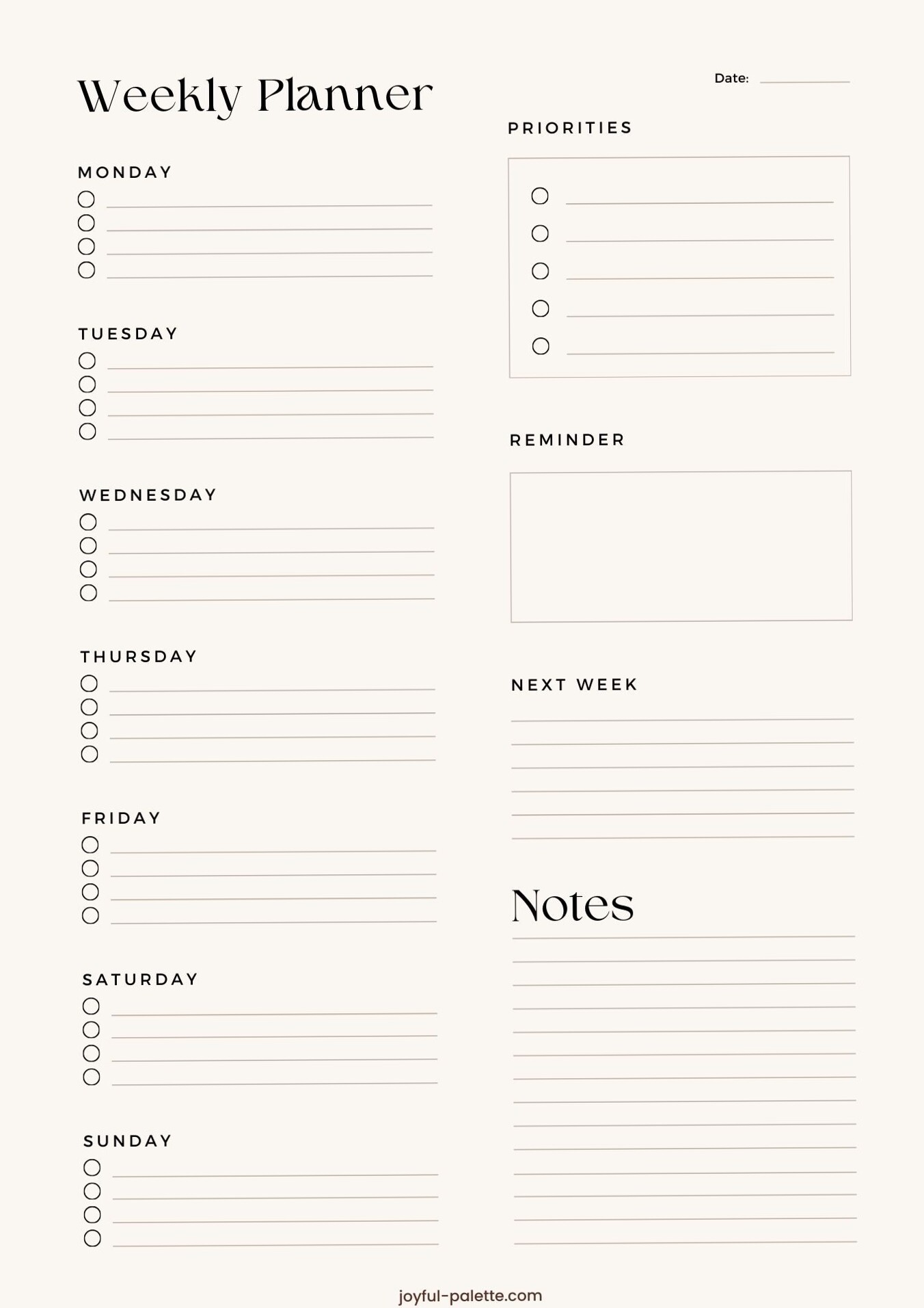 🤍 🎀 Minimalist Clean Weekly Planner Design | dream life manifestation