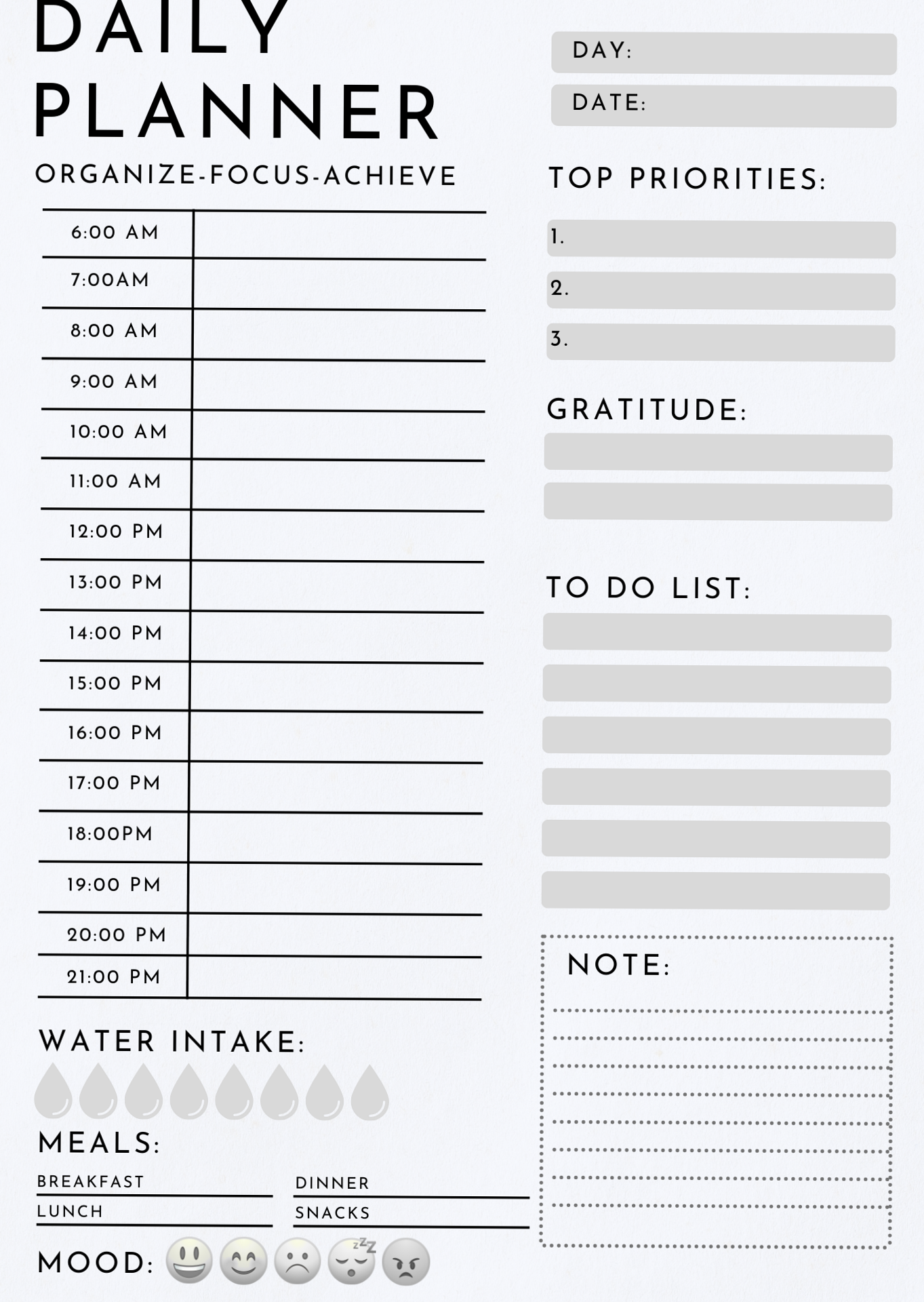 Minimalist Daily Planner | Printable Productivity Tool — 🎀 ✨ romanticize your routine