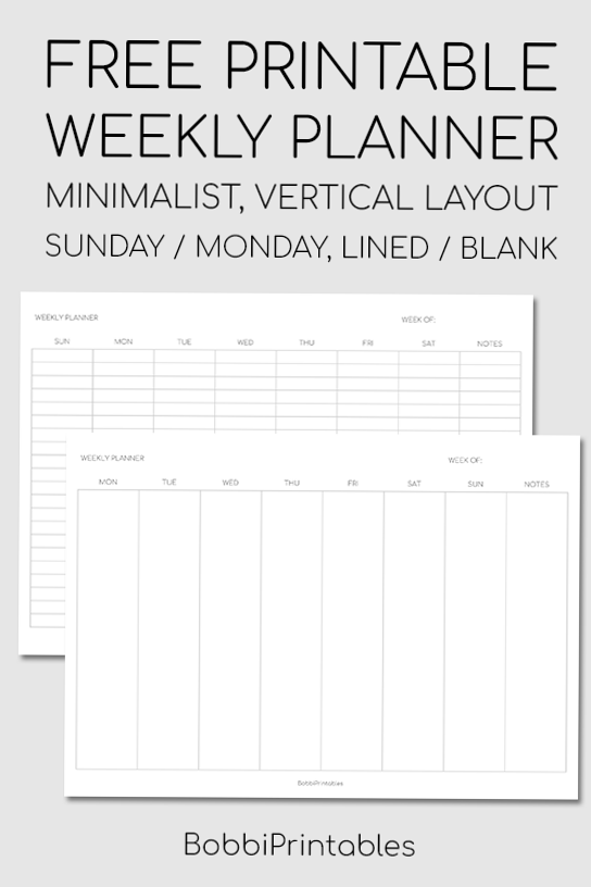 📌 📅 Minimalist Weekly Planner — Vertical Printable Layout | stay inspired all year long