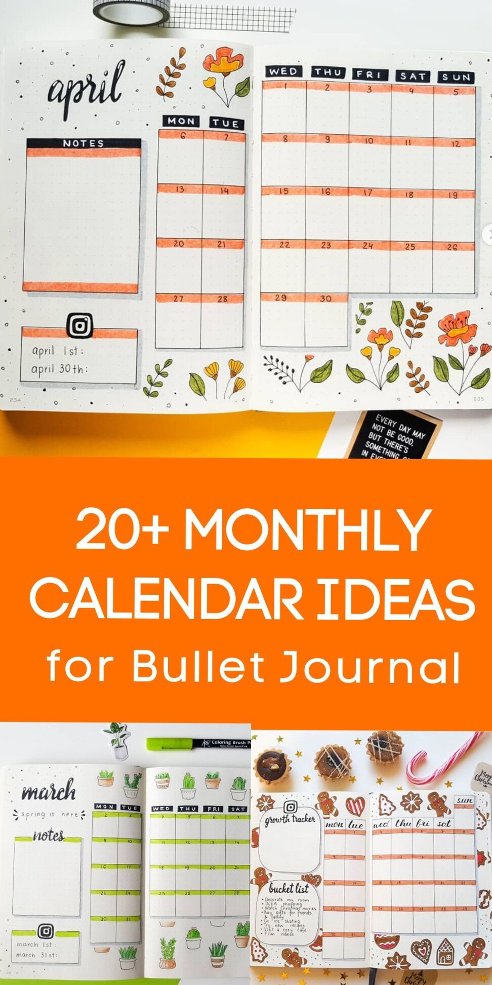 🖇️ 📅 Monthly Bullet Journal Spread Inspiration | stay inspired all year long