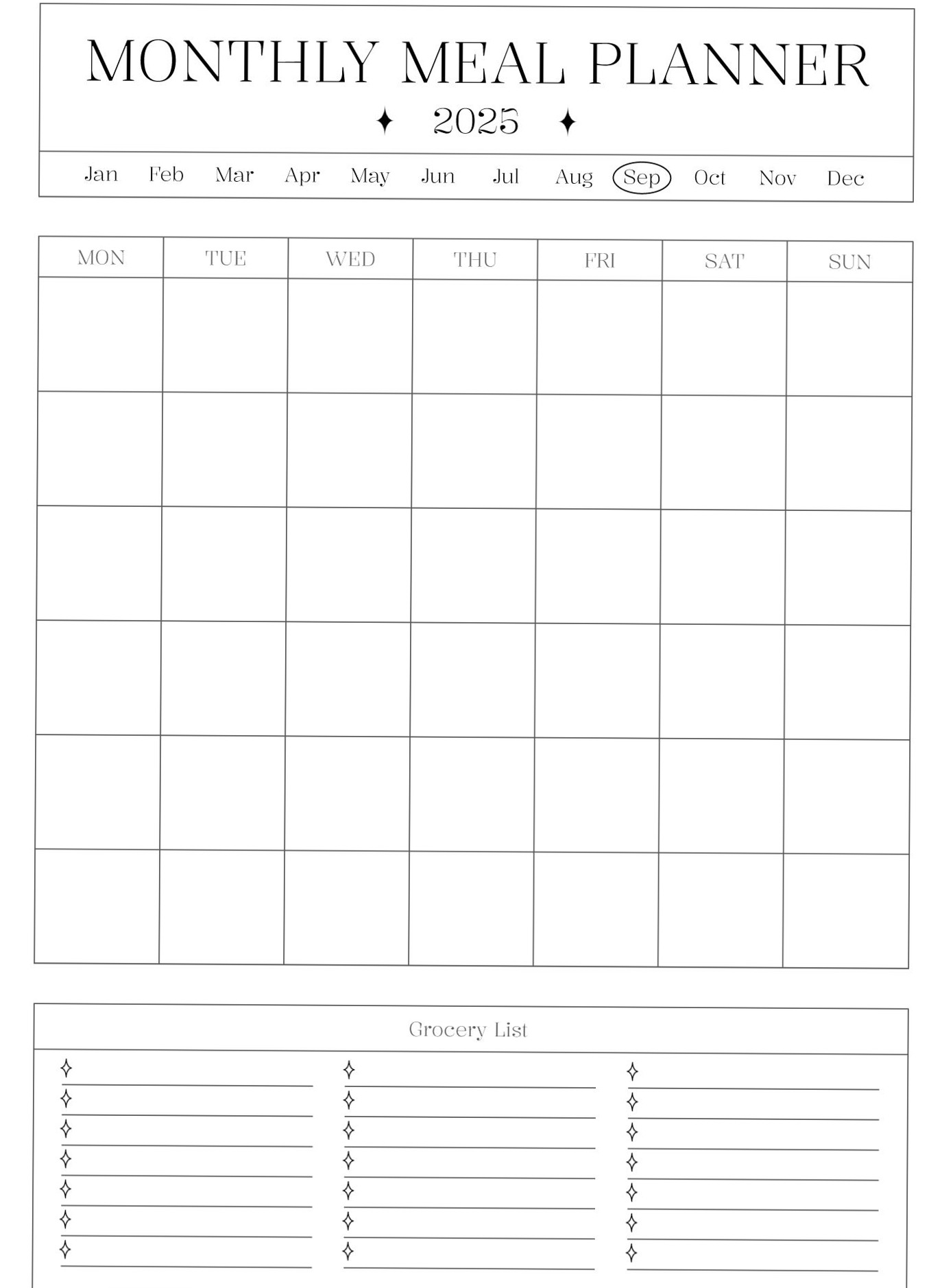 📅 📝 Monthly Meal Planner Free Google Docs Template | stay inspired all year long