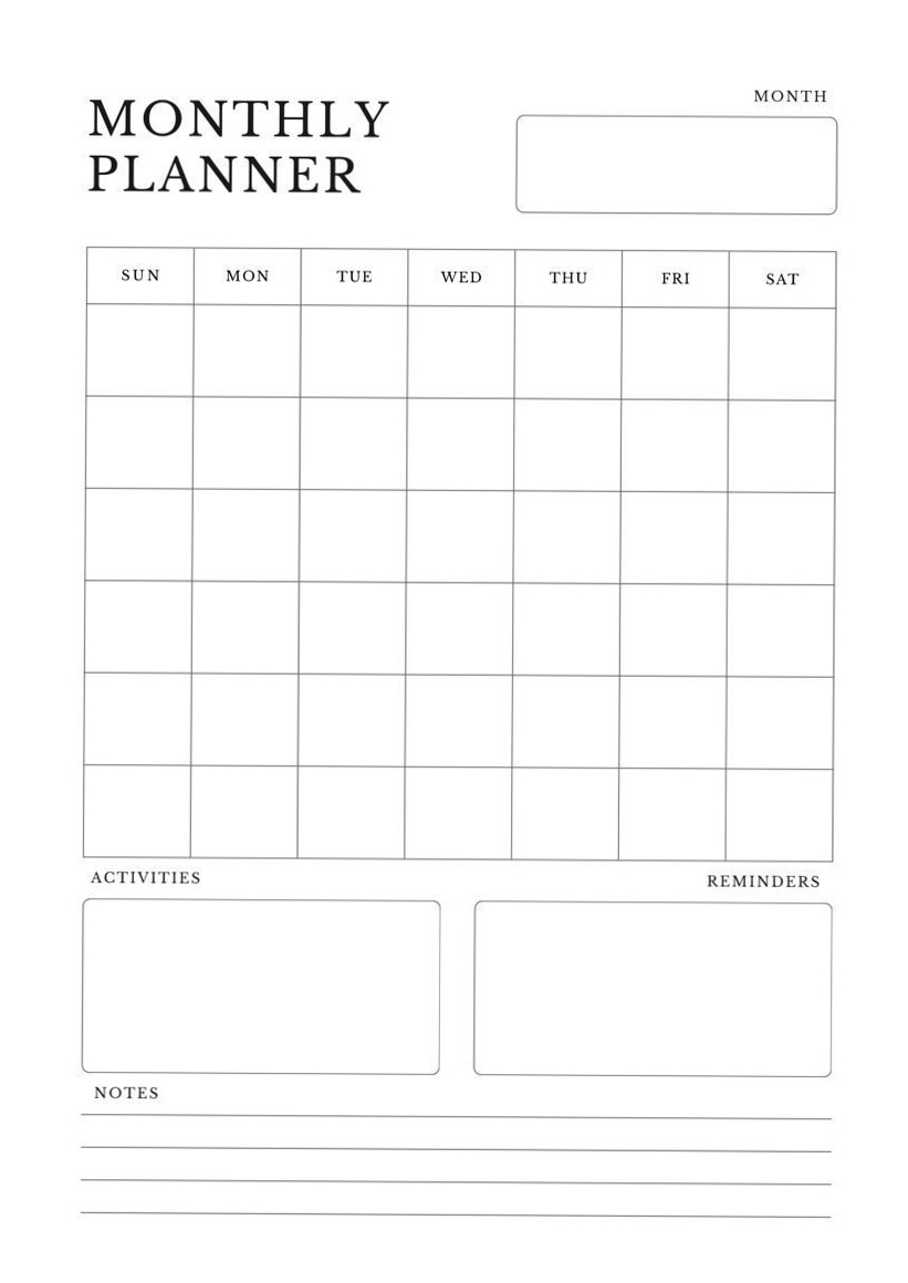 Monthly Planner Template for Digital Design & Creativity — 💎 📍 romanticize your routine