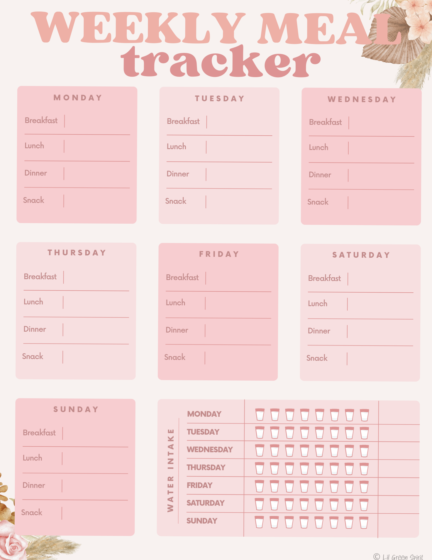 🖌️ 💎 no-stress tracker: Weekly Meal Planner & Tracker for Creative Minds