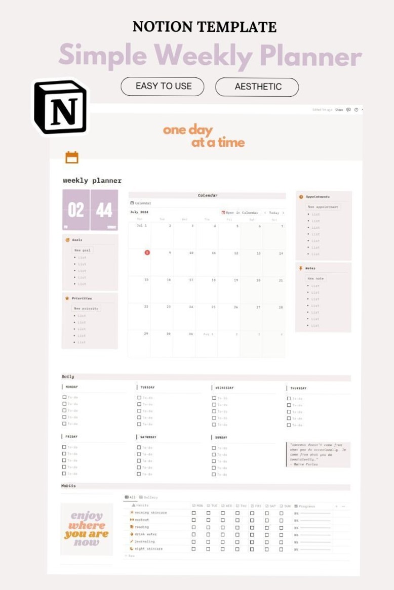 Notion Weekly Planner Templates: Simple & Effective — 🕯️ 🤍 2026 efficiency hack