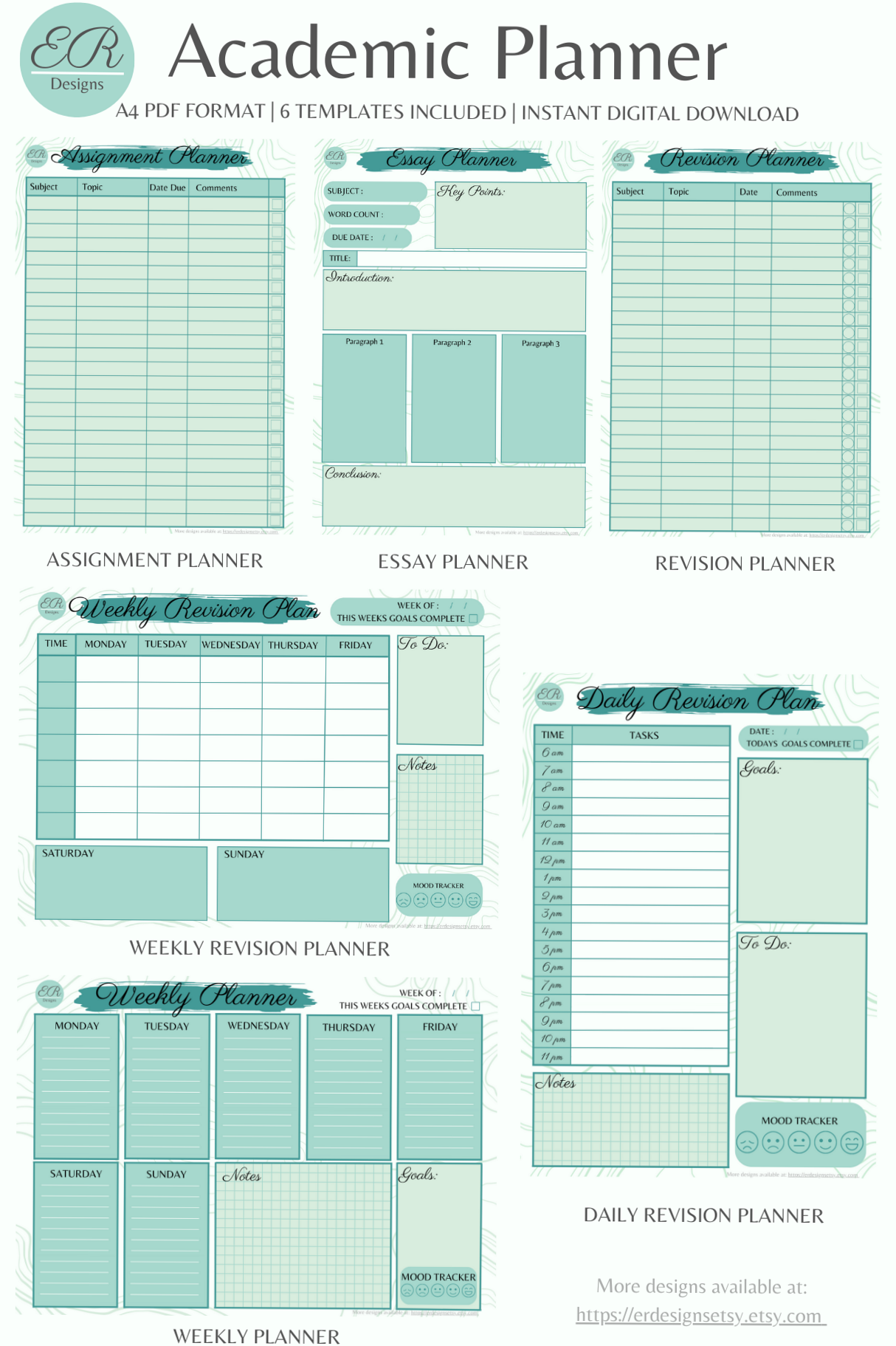 Ocean-Themed Academic Planner | Digital/Printable Design — 💍 🌸 dream life manifestation