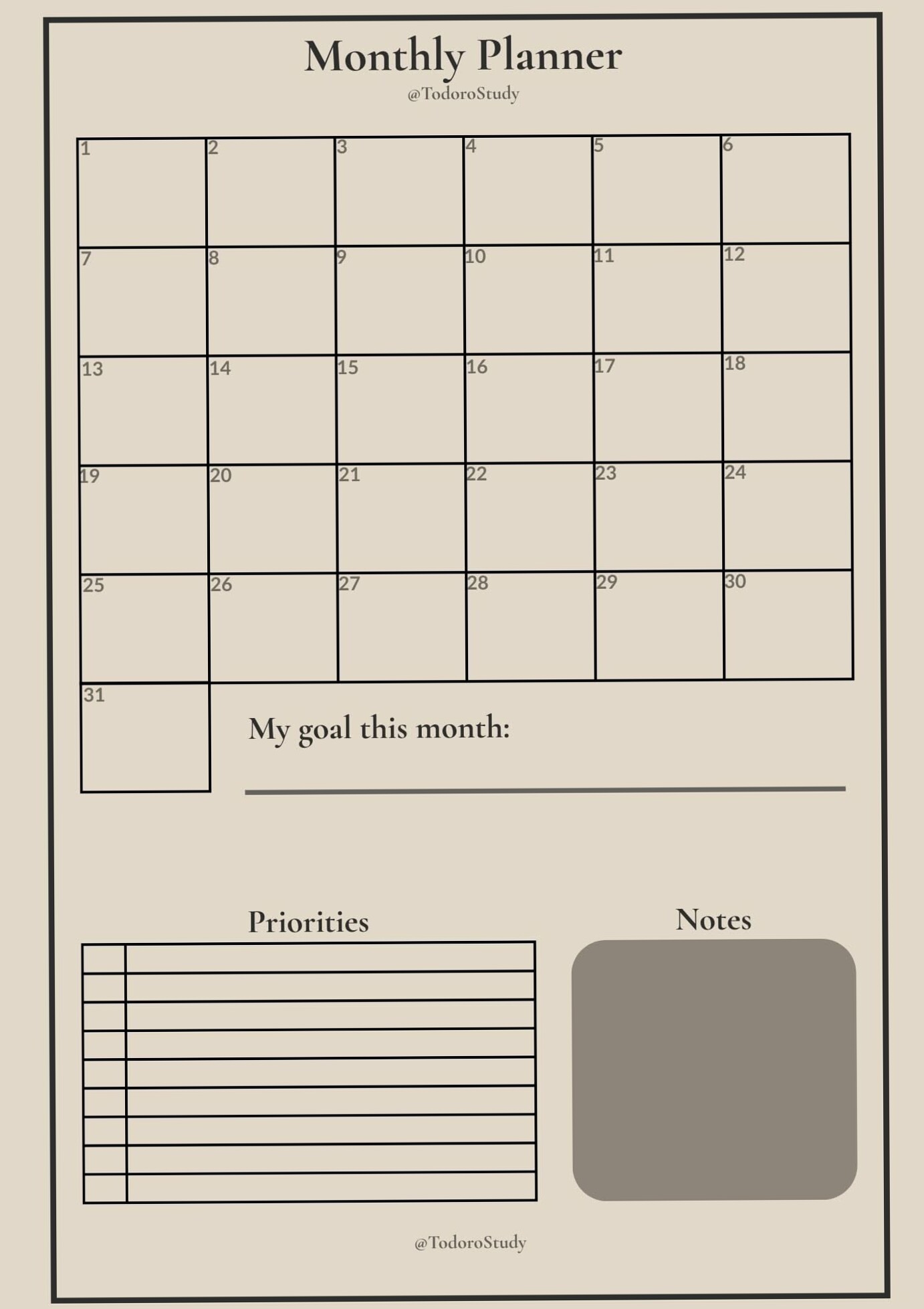 👰 🥂 Organized Monthly Planner | Earthy Minimal Design | stay inspired all year long