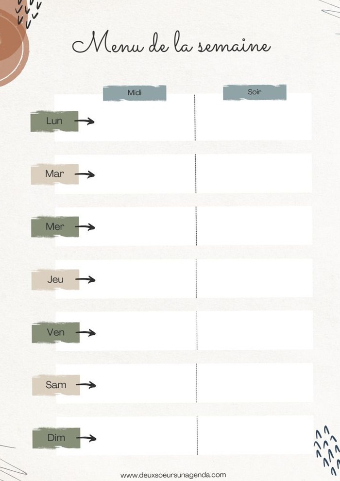 🌈 🌈 Pink Abstract Pastel Weekly Meal Planner | Box Design | dream life manifestation