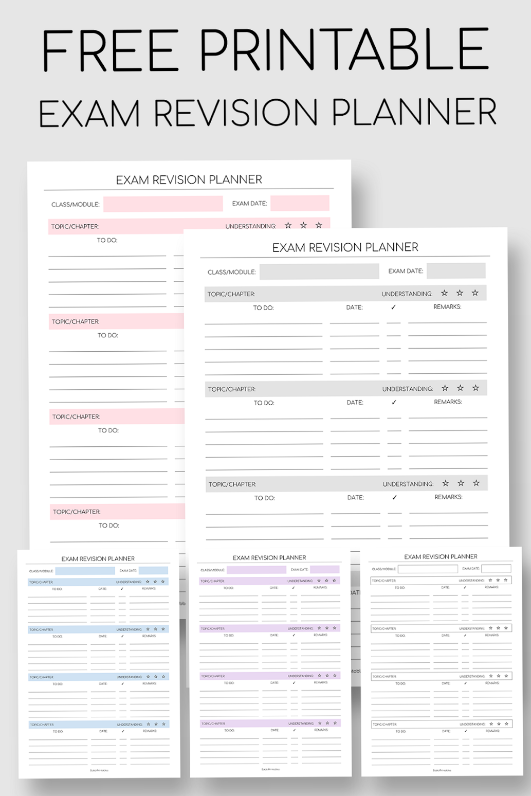 💌 💍 Printable Exam Revision Planner | Digital Study Tools | stay inspired all year long