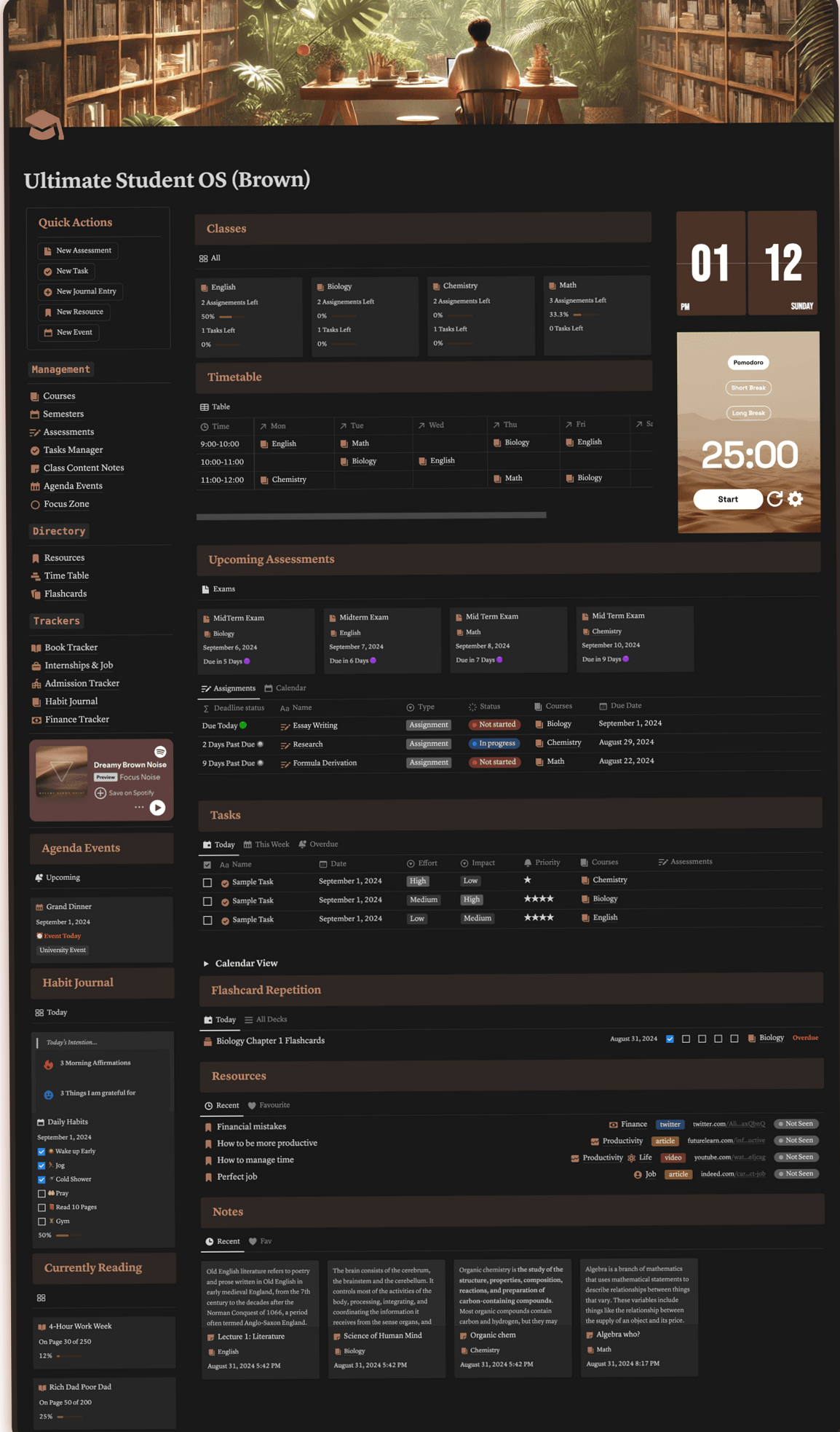 📌 📌 pro digital dashboard: Notion Student OS – All-in-One Planner Template for Students