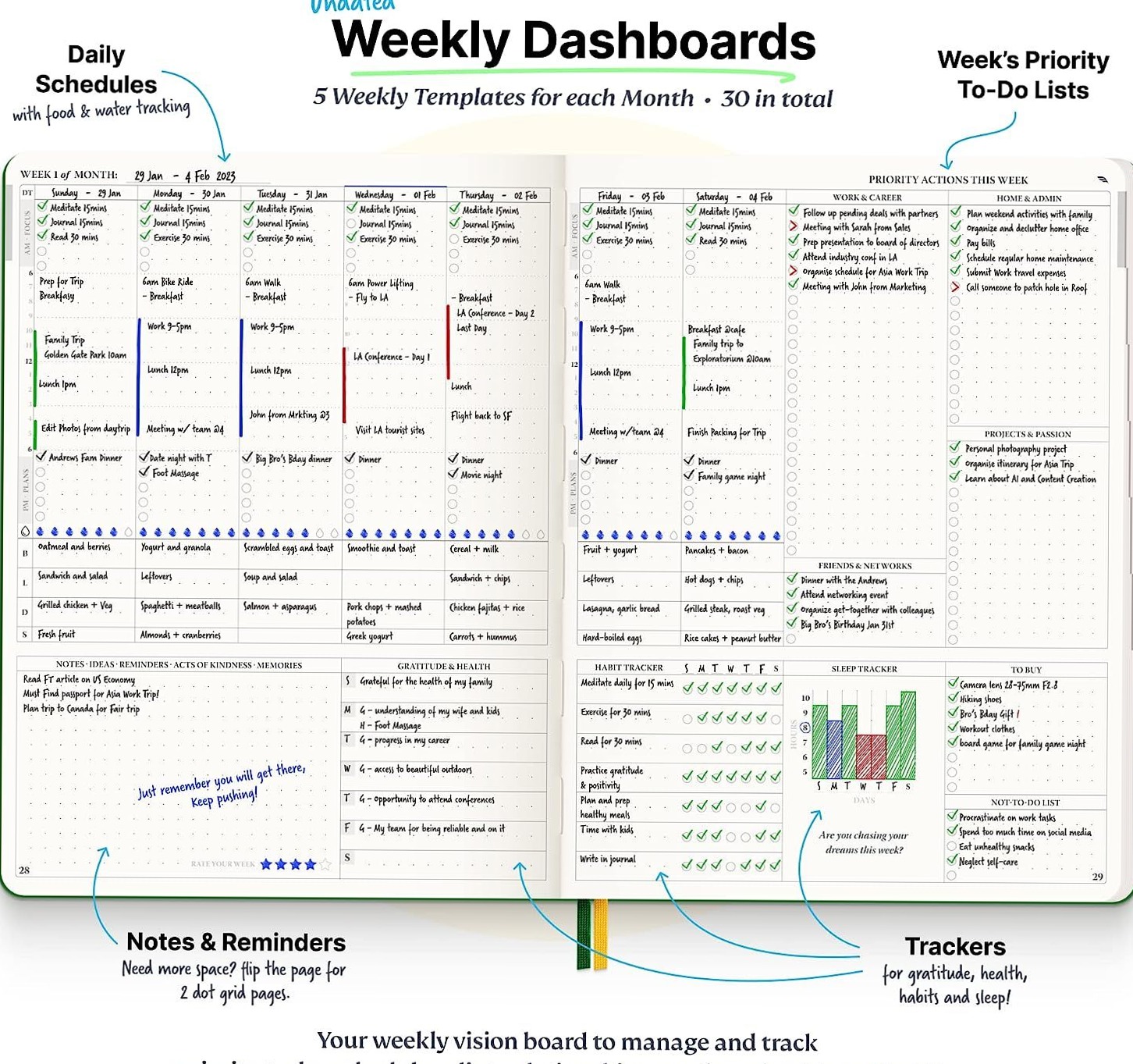 📌 📅 Purpose Planner for Creative Goals & Vision Tracking | stay inspired all year long