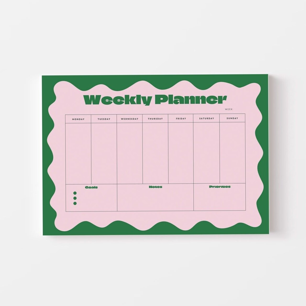 🌸 🥂 Retro Weekly Planner – Pink & Green Printable Organizer | stay inspired all year long