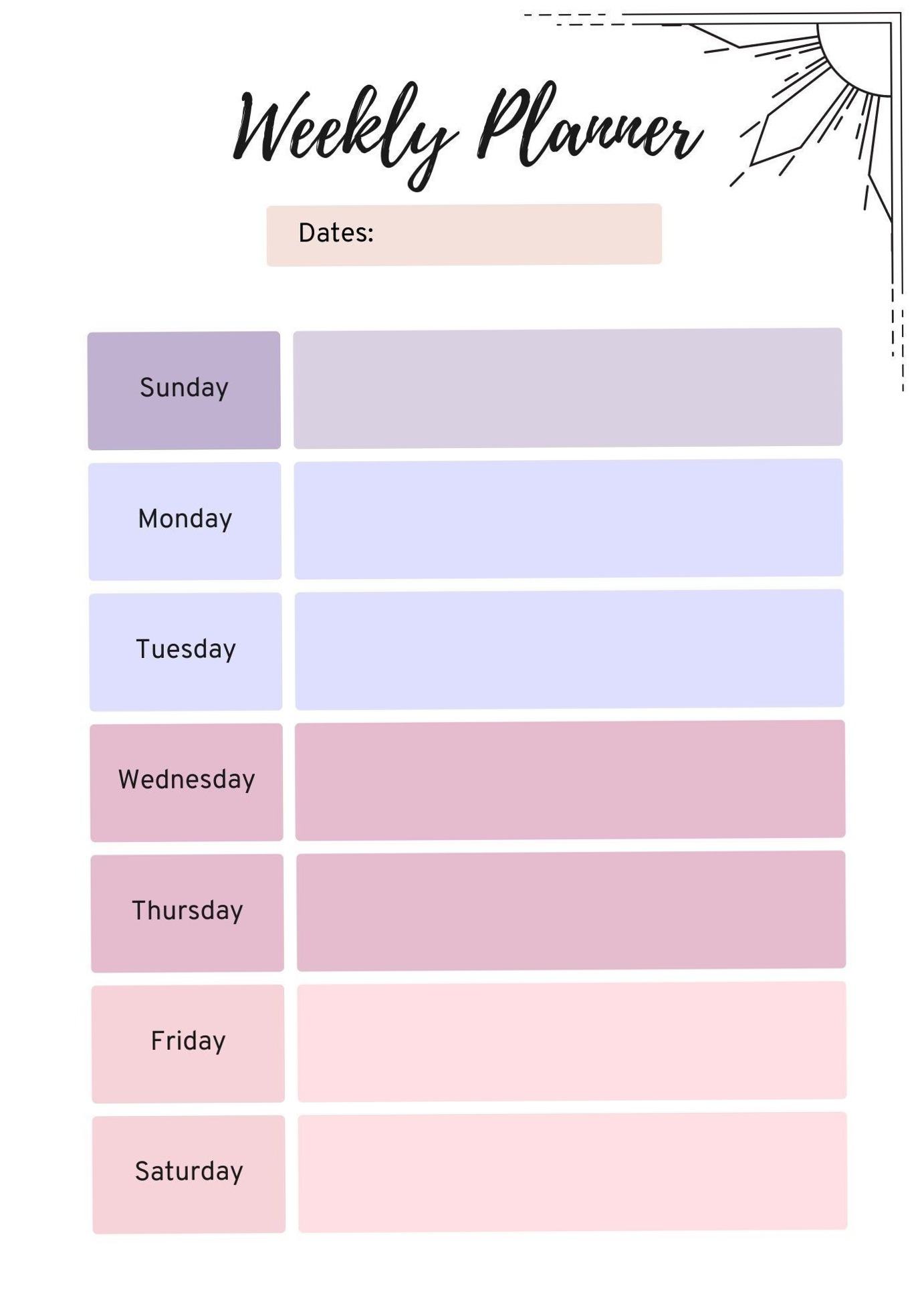 ✨ 🎀 romanticize your routine: 7-Day Weekly Planner | Digital Design | Creative Assets